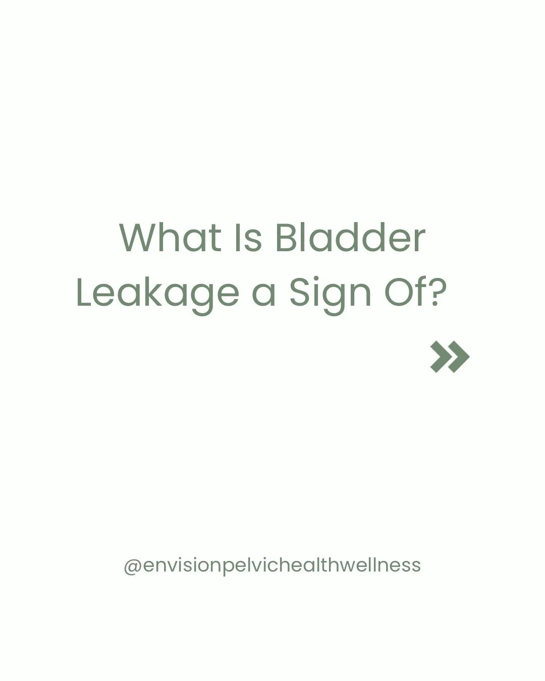 Wondering what bladder leakage is a sign of?
It&rsquo;s often more than just &ldquo;weak muscles.&rdquo;

Bladder leakage can be related to:
🌿 Pelvic floor tightness or weakness
🌿 Postpartum recovery
🌿 Hormonal changes
🌿 Poor pressure management
