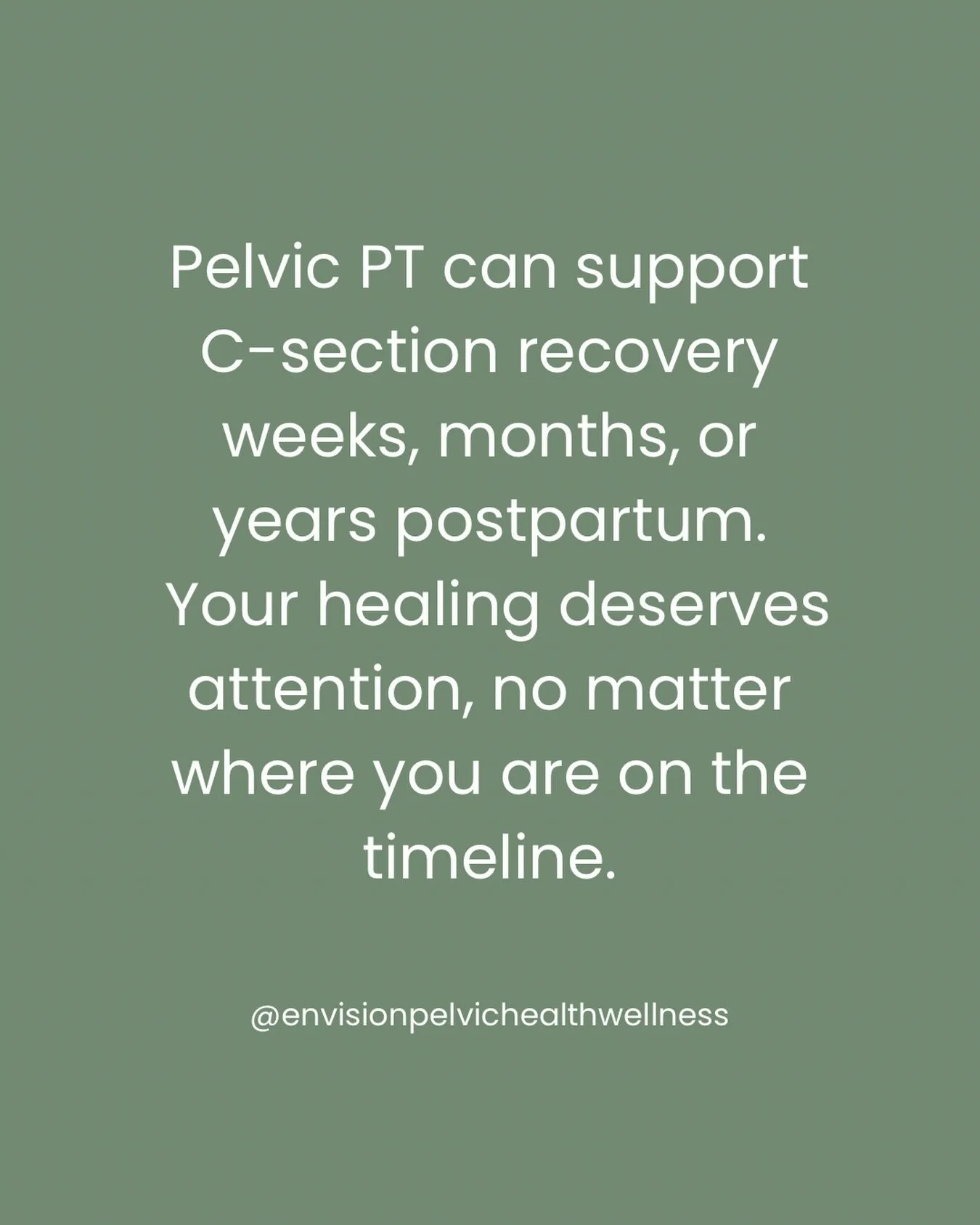 C-section recovery is not a race and it does not come with an expiration date.

🤍 Pelvic PT can support healing weeks, months, or even years postpartum.
🤍 Scar mobility, core coordination, and pelvic floor function can all improve with the right gu
