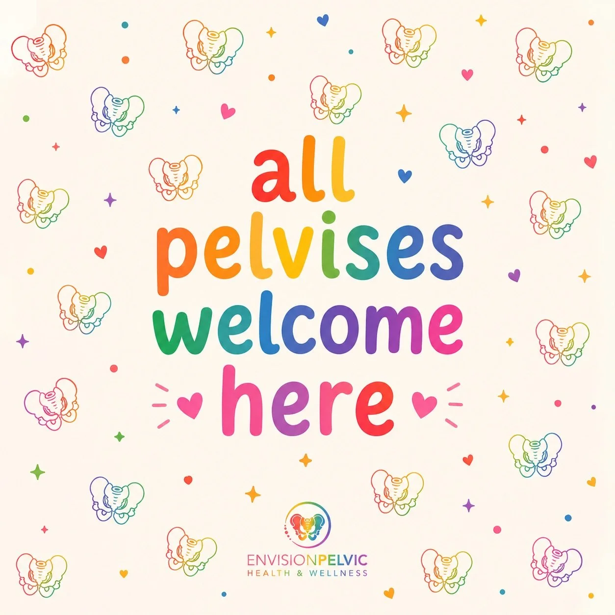 Happy Pride Month! ❤️🧡💛💚💙💜

At Envision Pelvic Health &amp; Wellness, we&rsquo;re proud to provide a safe, affirming, and inclusive space for all.

🏳️&zwj;🌈 All genders welcome
🏳️&zwj;⚧️ Safe, supportive environment
✨ You belong here

This mo