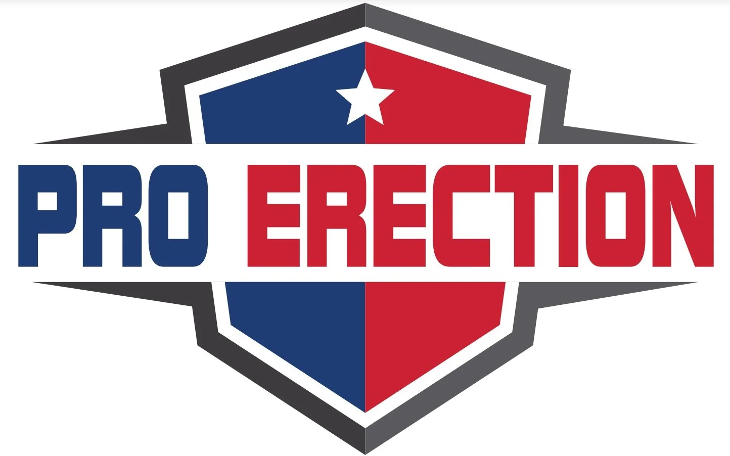 Pro Erection Logo Blue and Red sheild