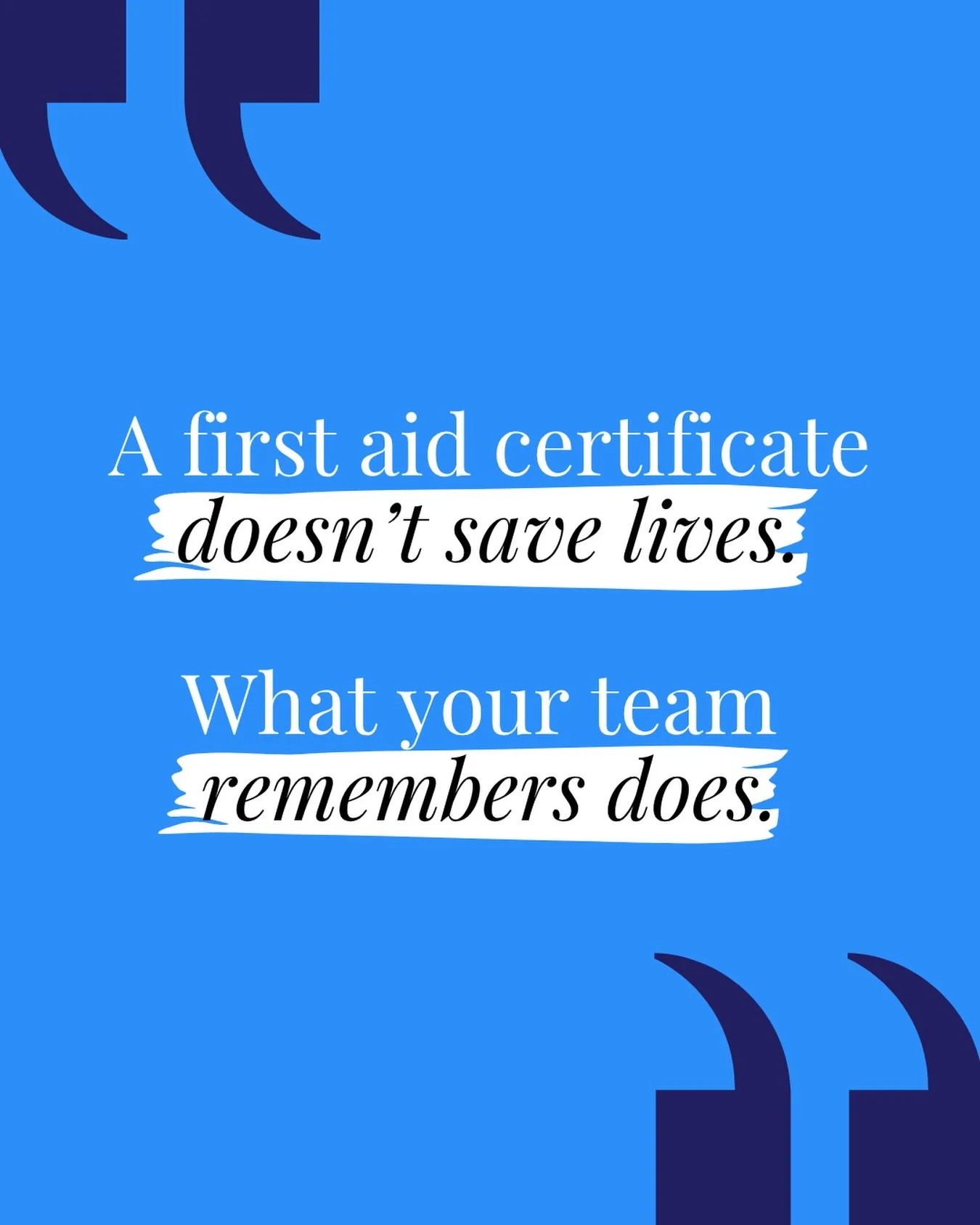 Be honest&hellip; does your team actually remember wha to do after their first aid training?

Because when something happens, it&rsquo;s already happening.

A first aid certificate doesn&rsquo;t save lives. What your team remembers does.

Check out o