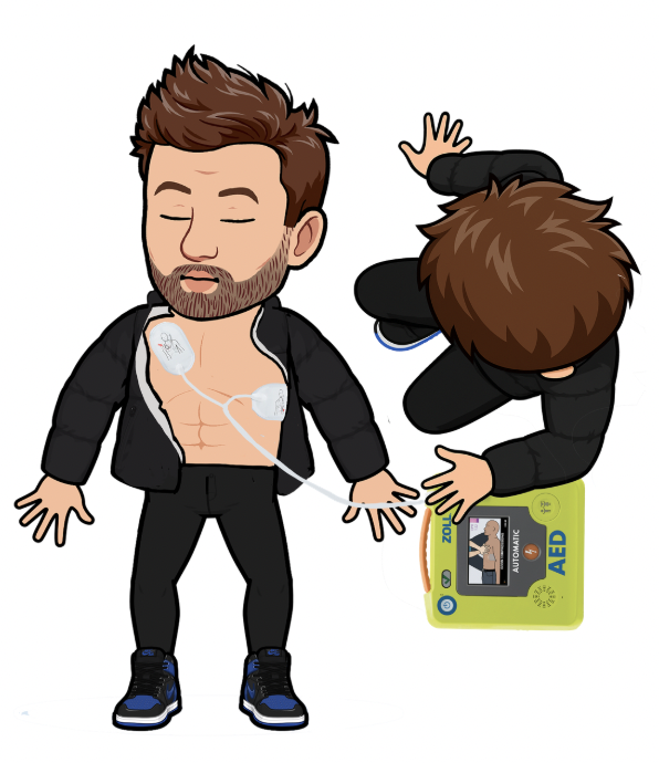 Performing CPR using a defibrillator as part of DRSABCD