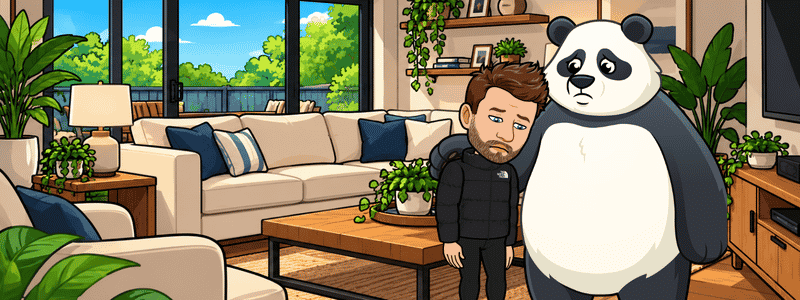 Engage First Aid Trainer Nick with a panda