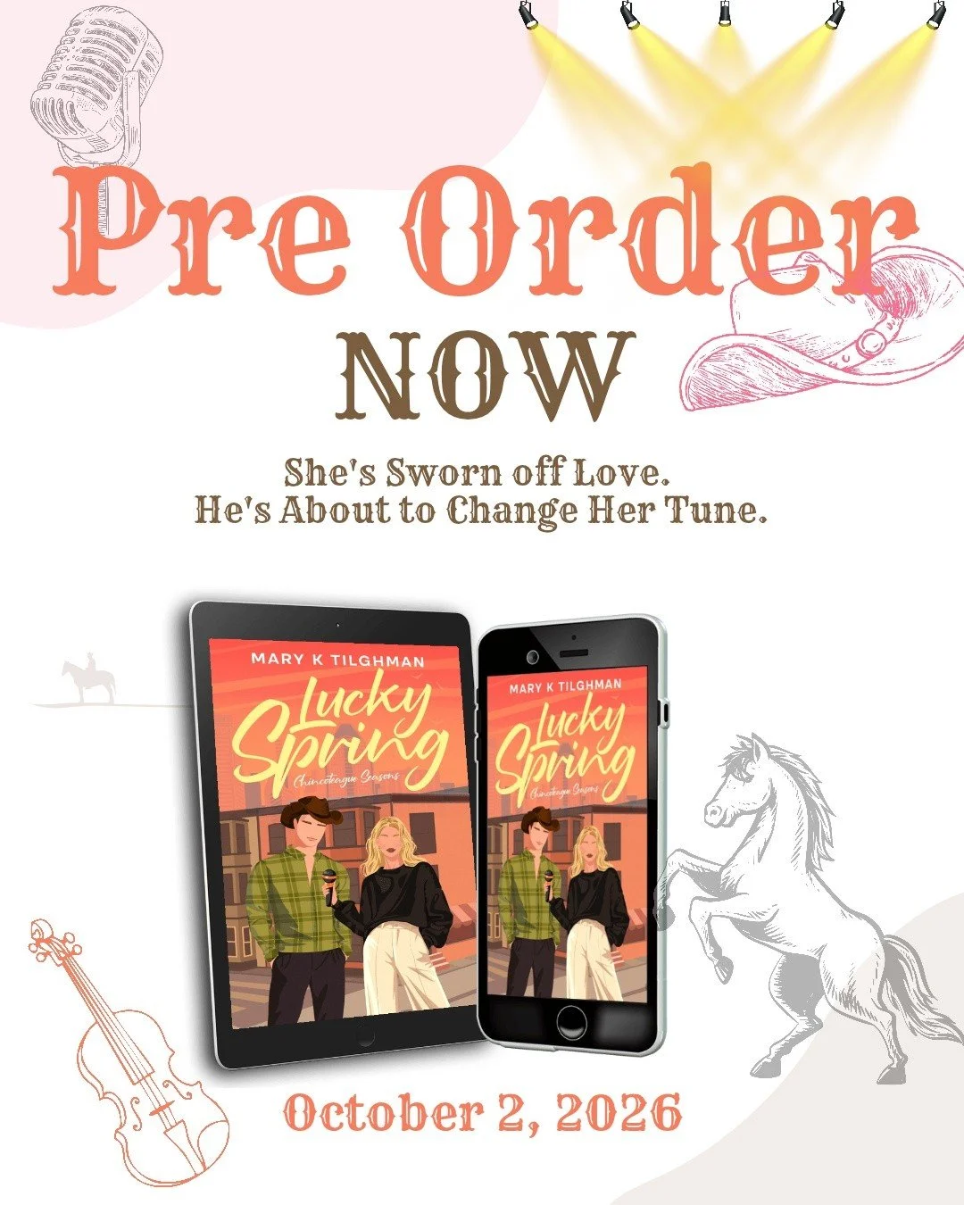 Less than 7 Days until this Small Town Rockstar Romance is in your hands

Reserve your copy now

Lucky Spring (Chincoteague Seasons Series Book 1) by @mktilghman_novelist 

Amazon US: https://amzn.to/4yUrXy3
Amazon UK: https://amzn.to/3Ri9ric
B&amp;N