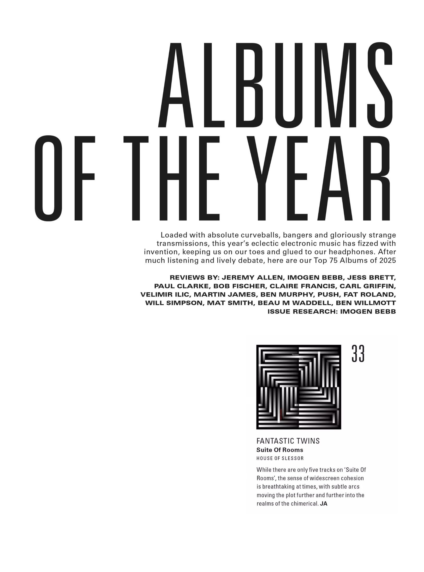 top ++ Suite of Rooms in Electronic Sound albums of the year 2025 