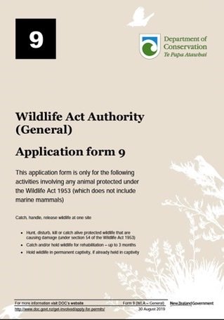 WILDLIFE ACT AUTHORITY FORM