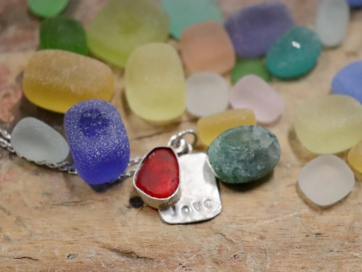 Silver Sea Glass Necklace from a Jewellery Workshop participant