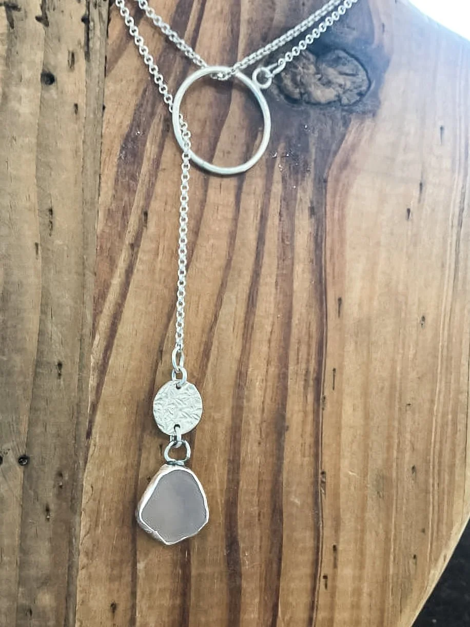 A Sterling Silver Lariat Style Necklace made in a Workshop with Sarah Munnings