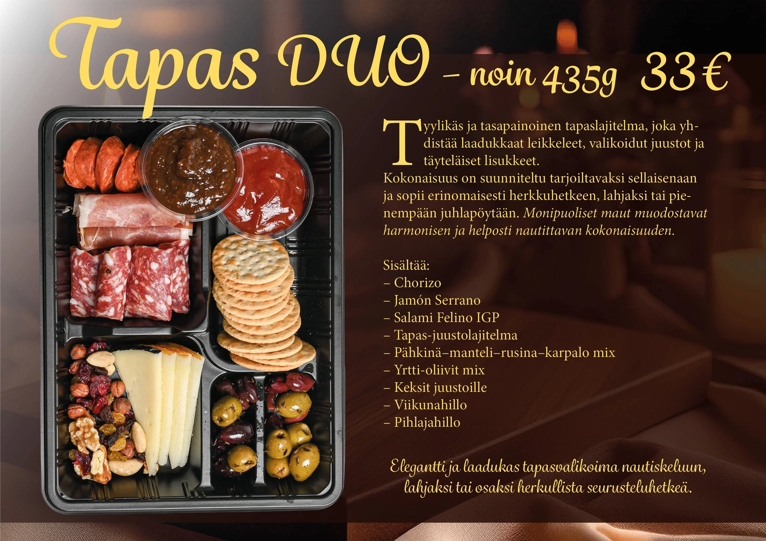 Tapas 2 henkilölle