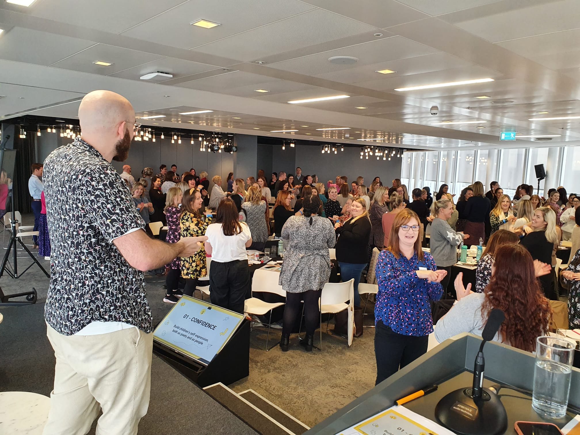 Inciting a room full of primary school teachers to scream nonsense poems at each other, in the headquarters of HarperCollins