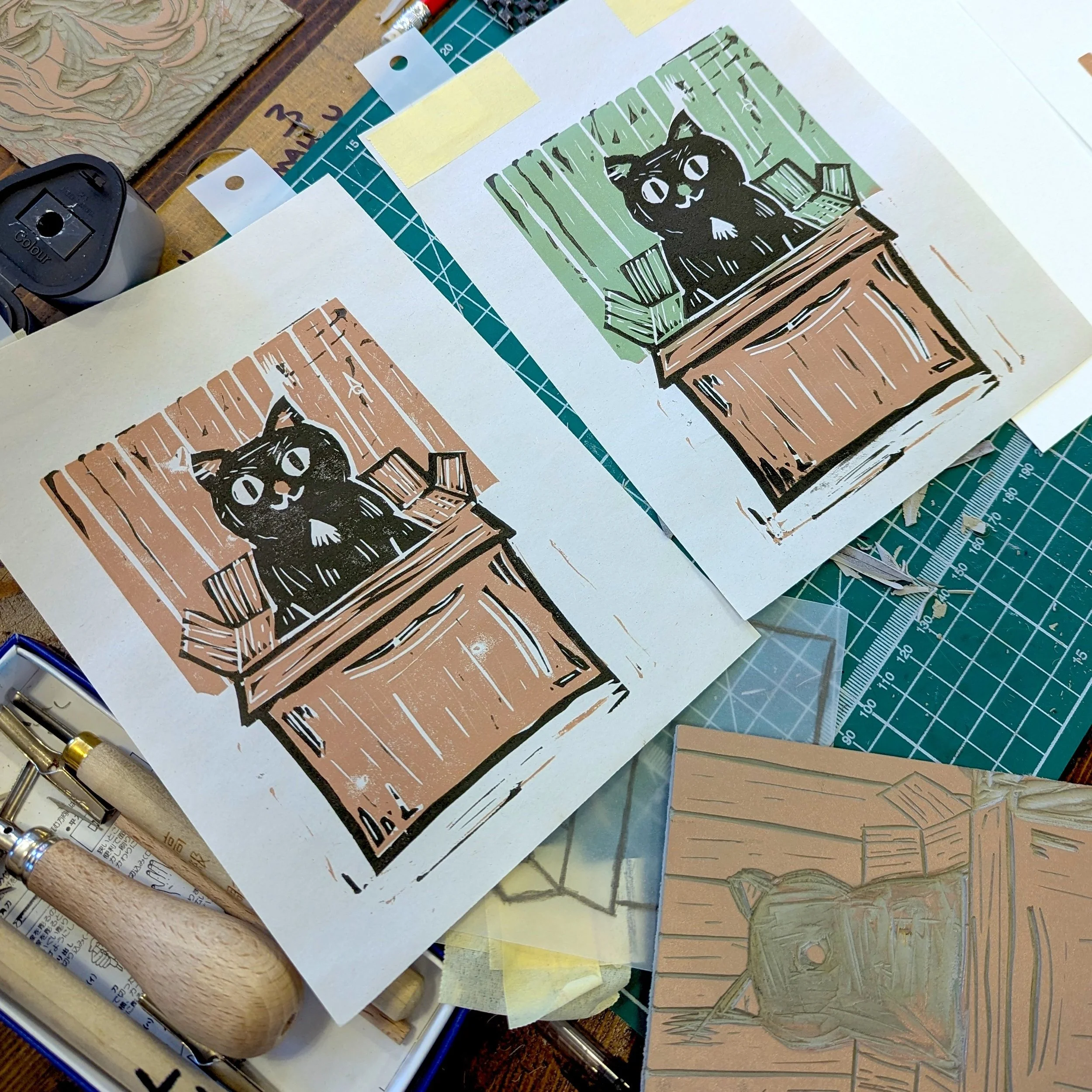 Beginner Friendly Multiblock Linocut Workshop with Frankie Brown in Portsmouth Hampshire