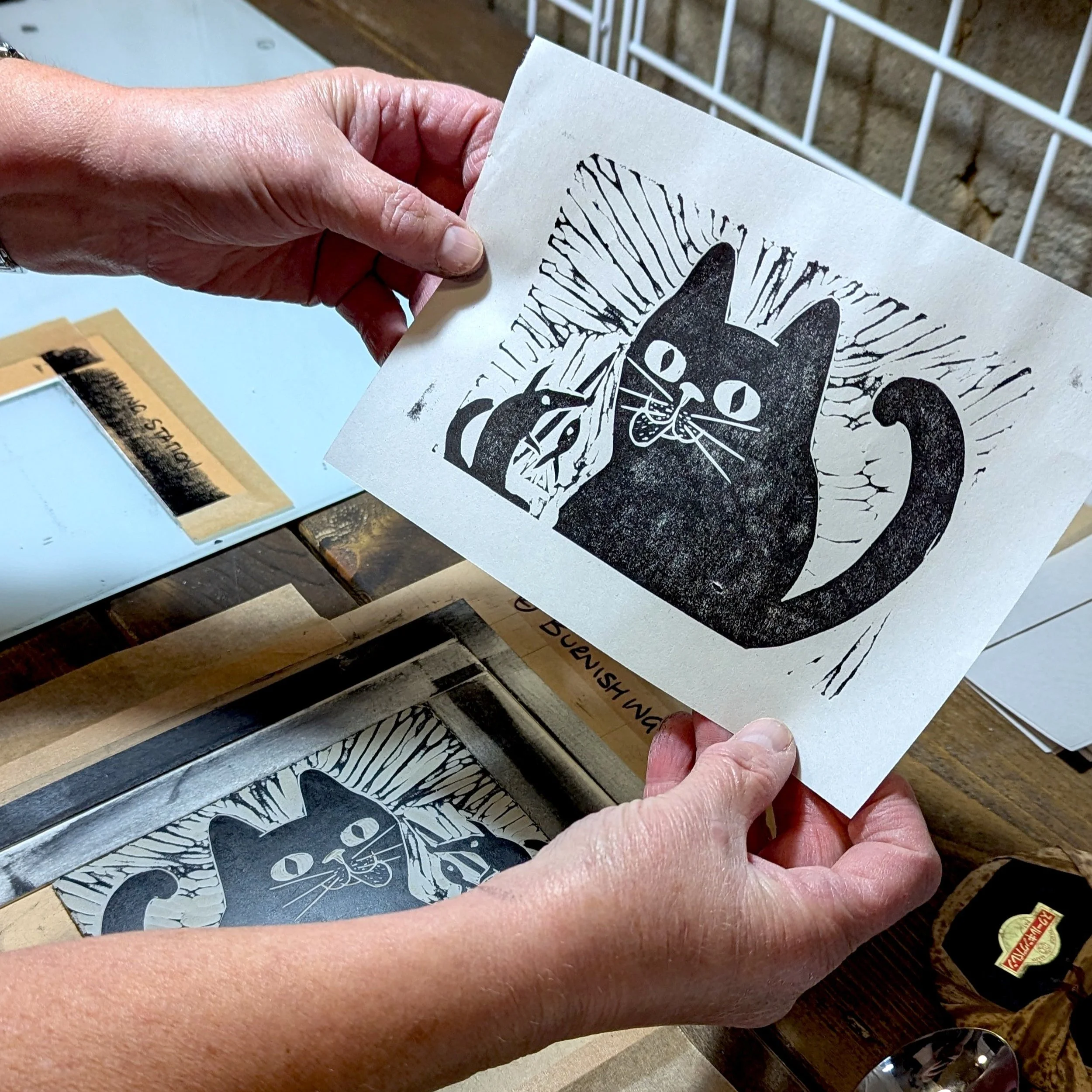Beginner Friendly Linocut Workshops Introduction to Linocut Workshop with Frankie Brown in Portsmouth Hampshire
