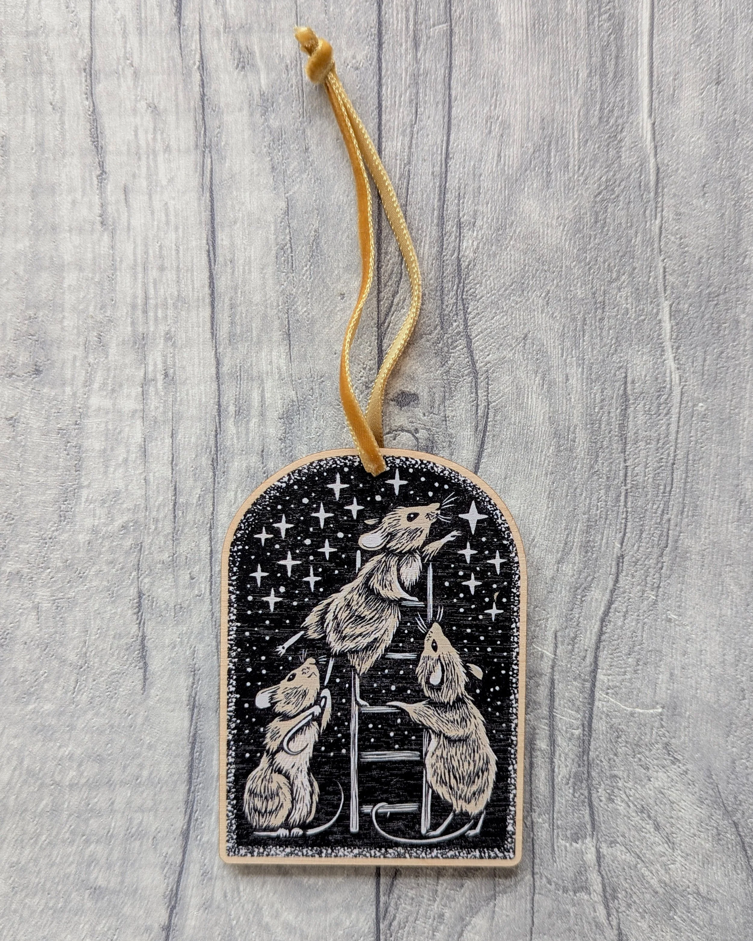 'Reach for the Stars' Wooden Hanging Decoration