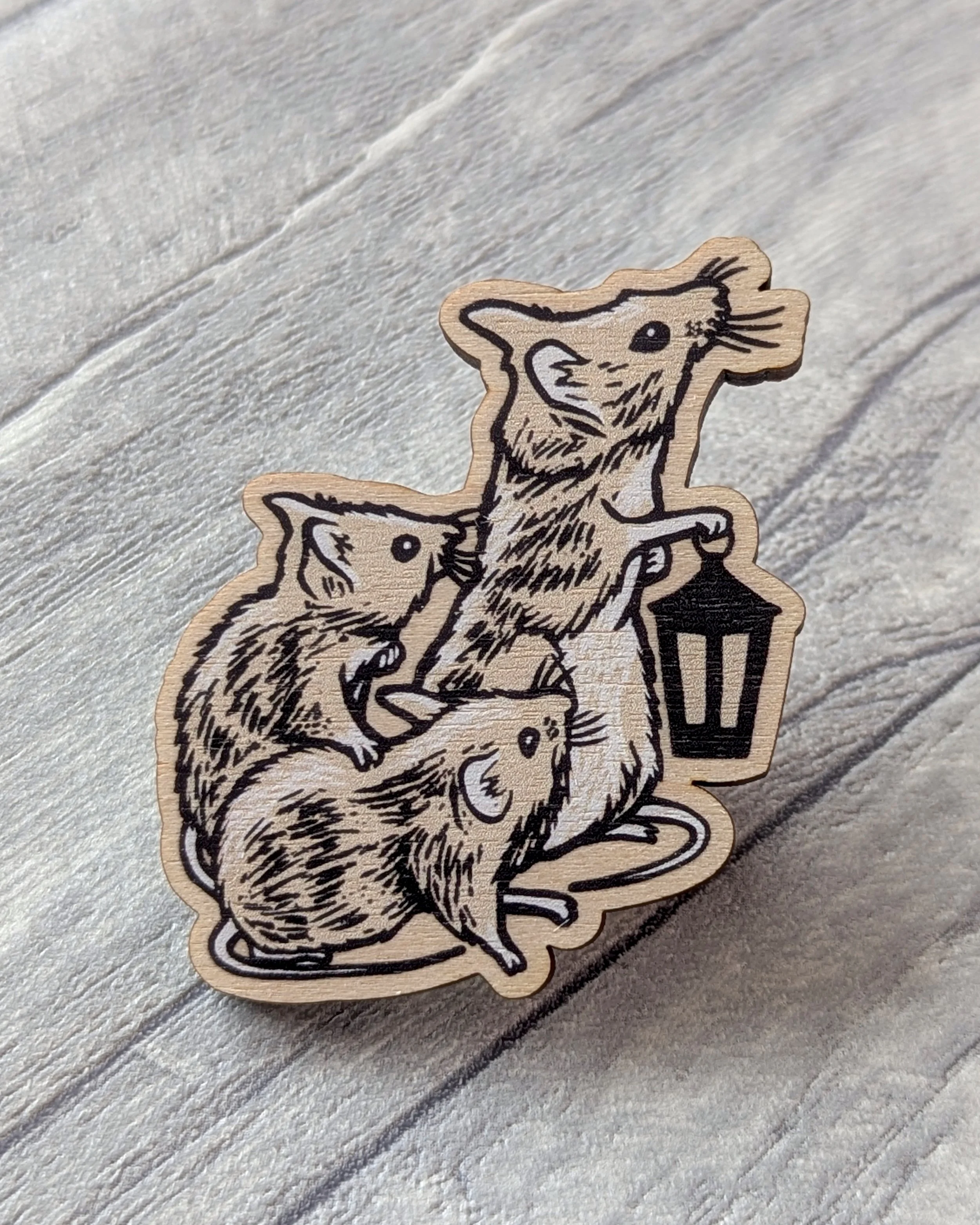 'Guiding Light' Wooden Pin Badge