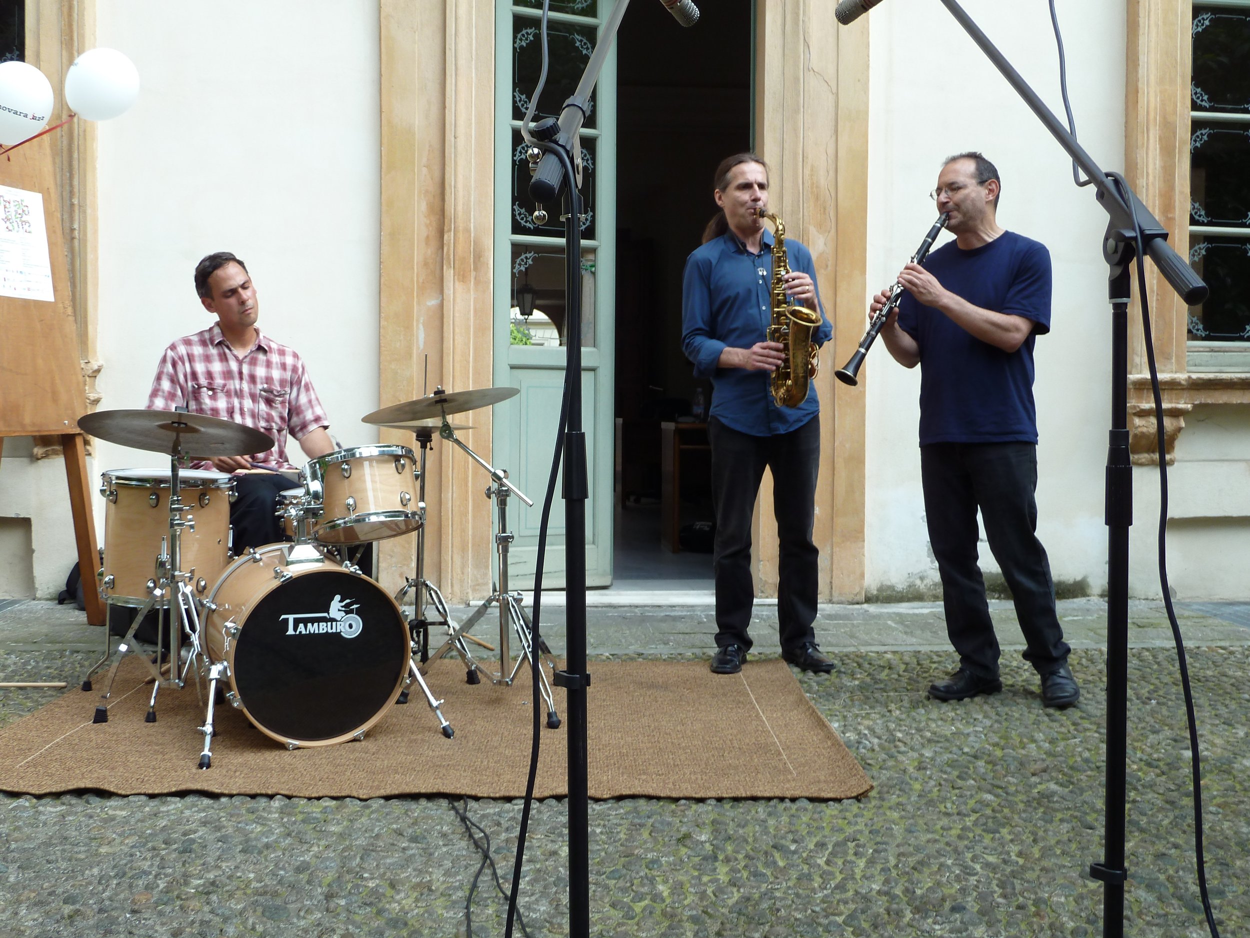 Vijay Anderson, Sheldon Brown, Ben Goldberg. Photo by Lisa Mezzacappa