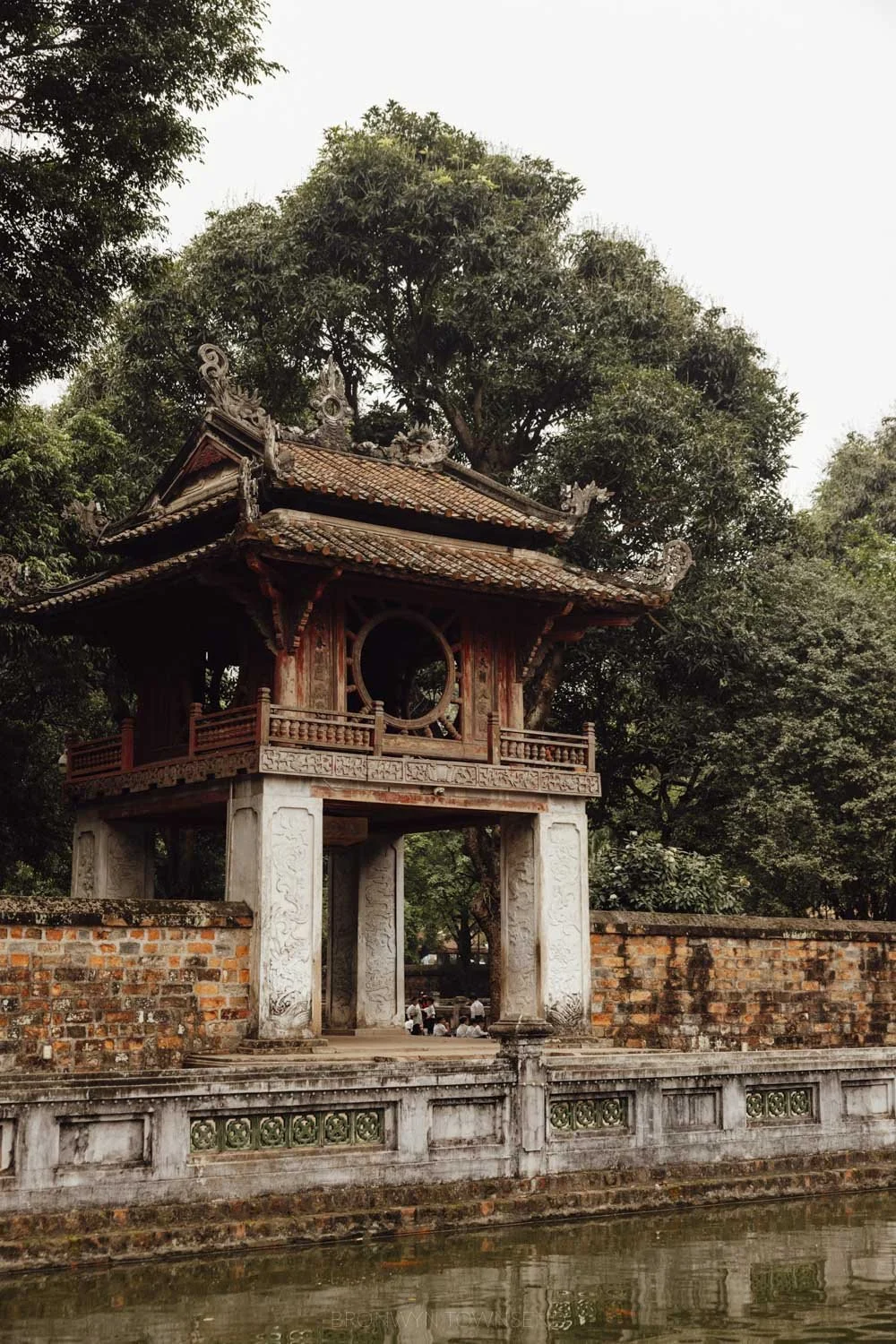 gate at the temple of literature in hanoi