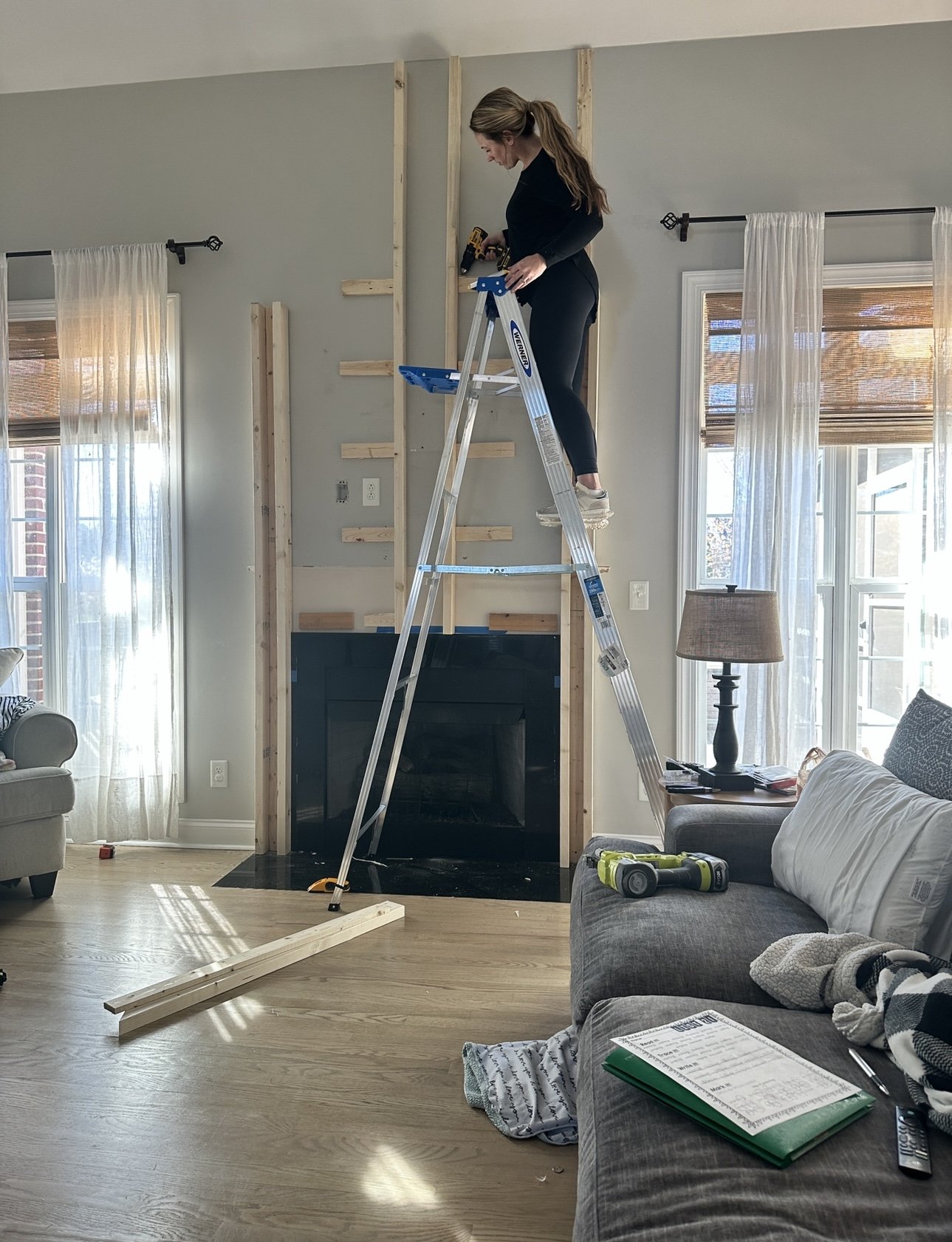 building a stud wall for your fireplace