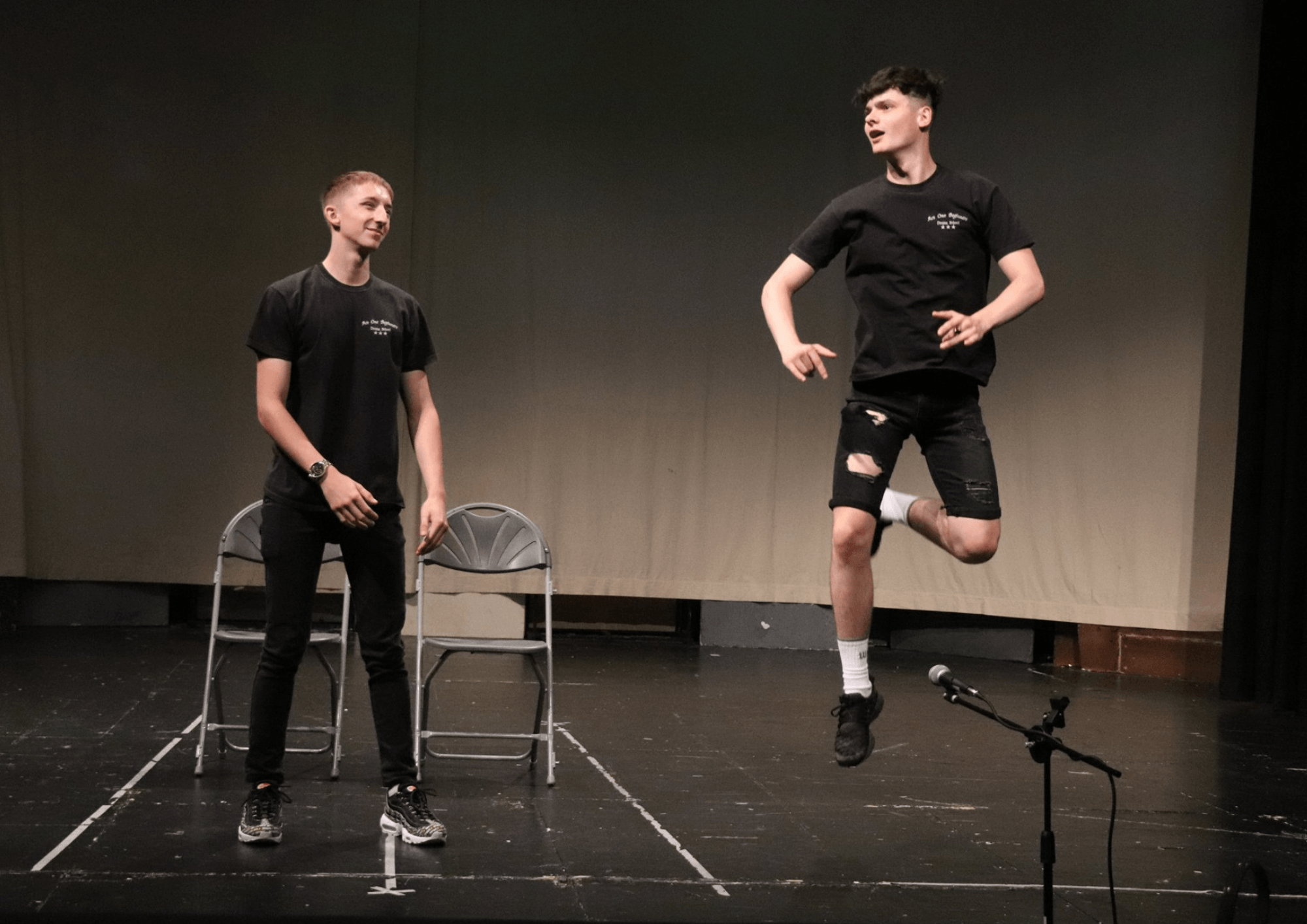 Students performing in a musical theatre class at Act One Beginners in Felbridge