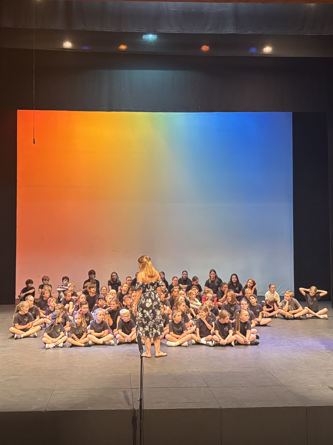 Students performing in the annual drama showcase at Act One Beginners