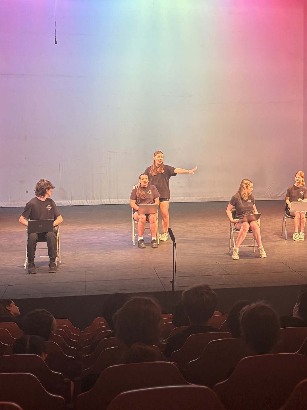 Students rehearsing for a school production at Act One Beginners
