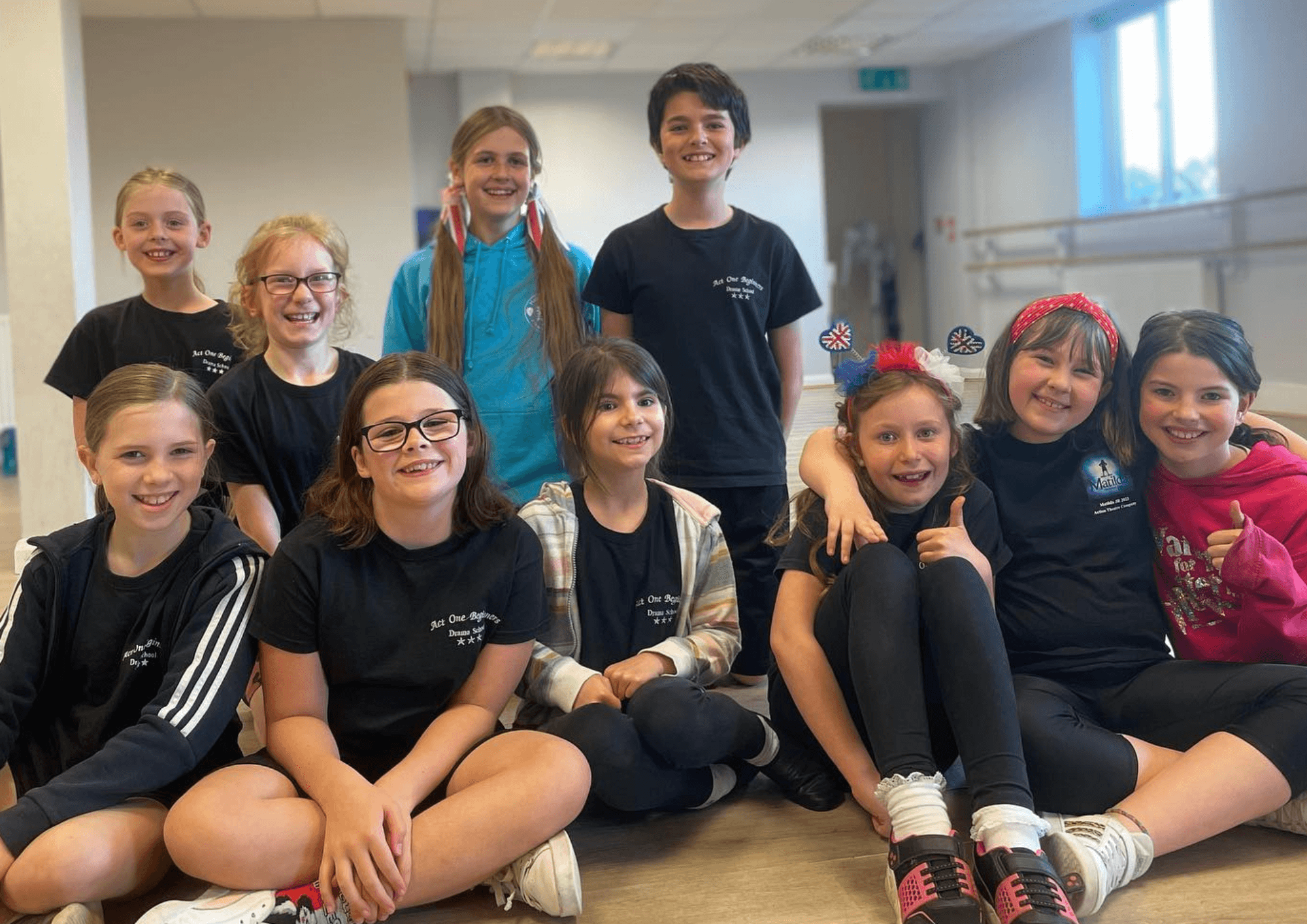 Students aged 2-18 attending drama classes at Act One Beginners in Chiddingstone