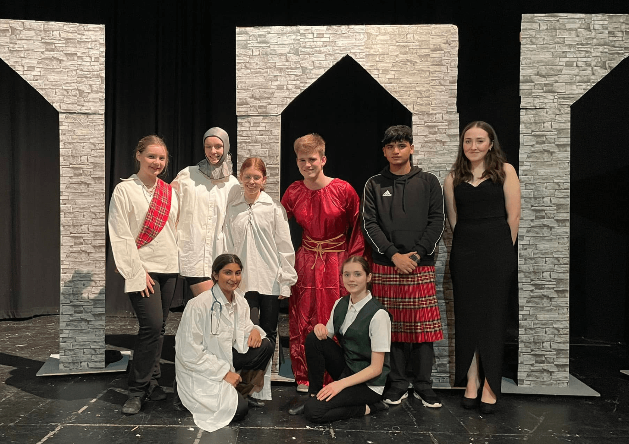 Students rehearsing for a school production at Act One Beginners
