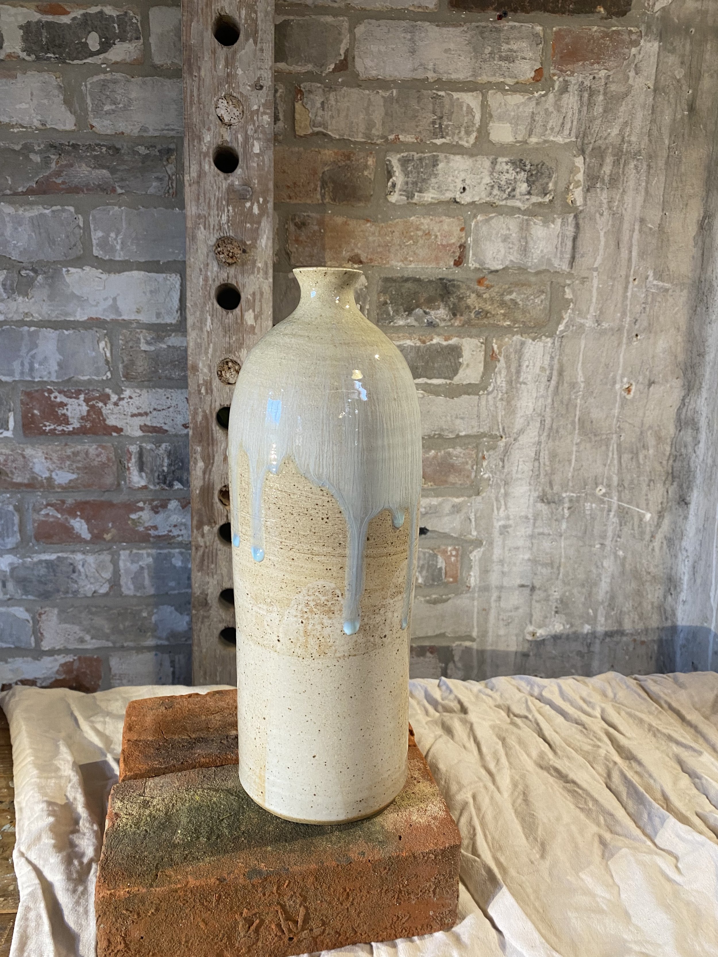 Tall gas fired bottle vase