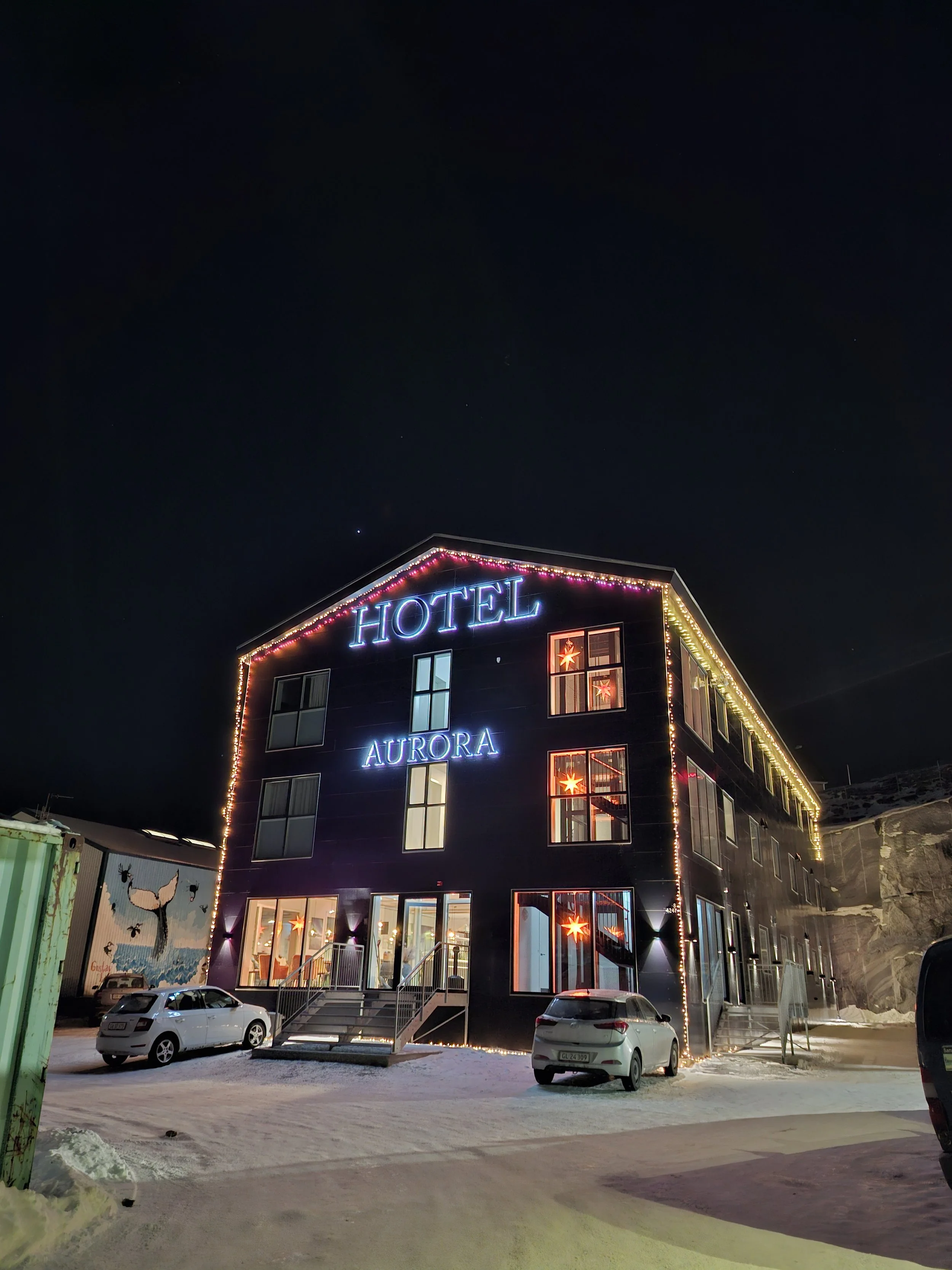 Hotel with christmas light