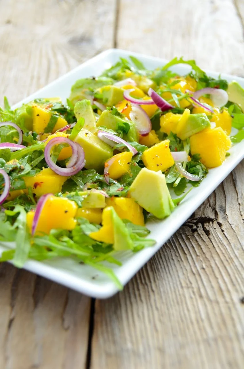 Avocado-Mango-Salat mit Orangendressing