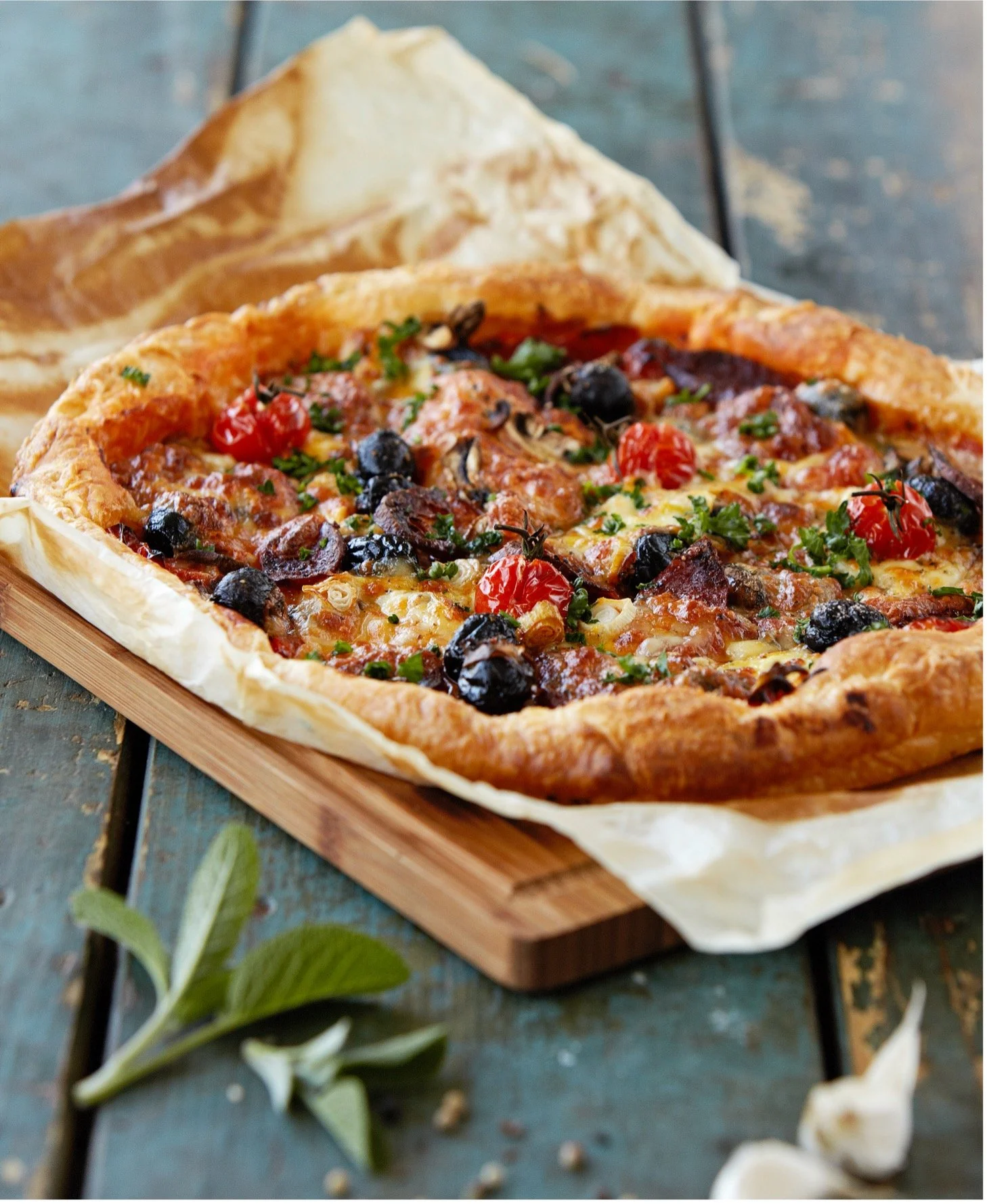 Blätterteigpizza mit Chorizo