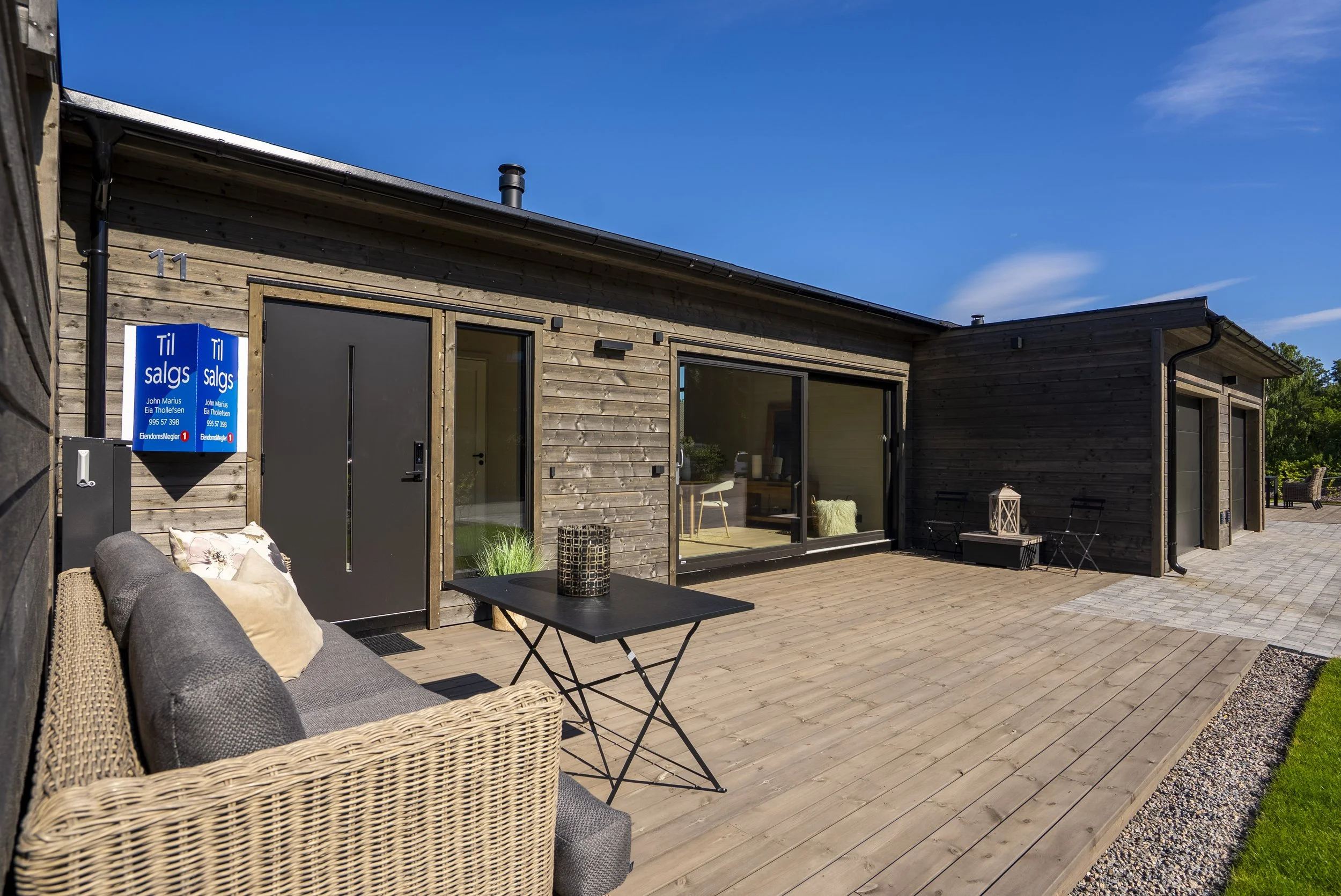 Hyggelig spiseplass på fine dager.