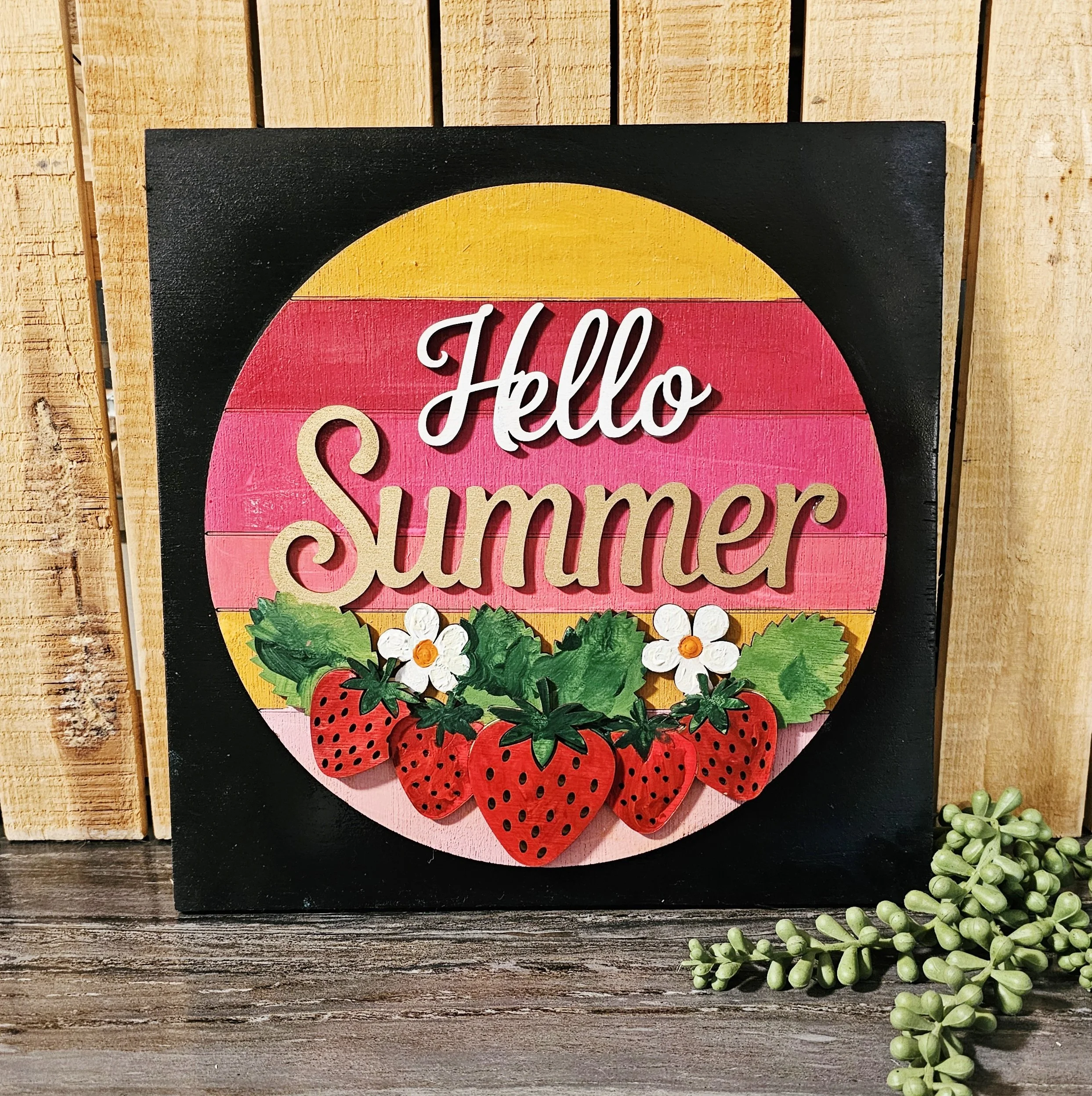 Hello Strawberry Ladder Tile