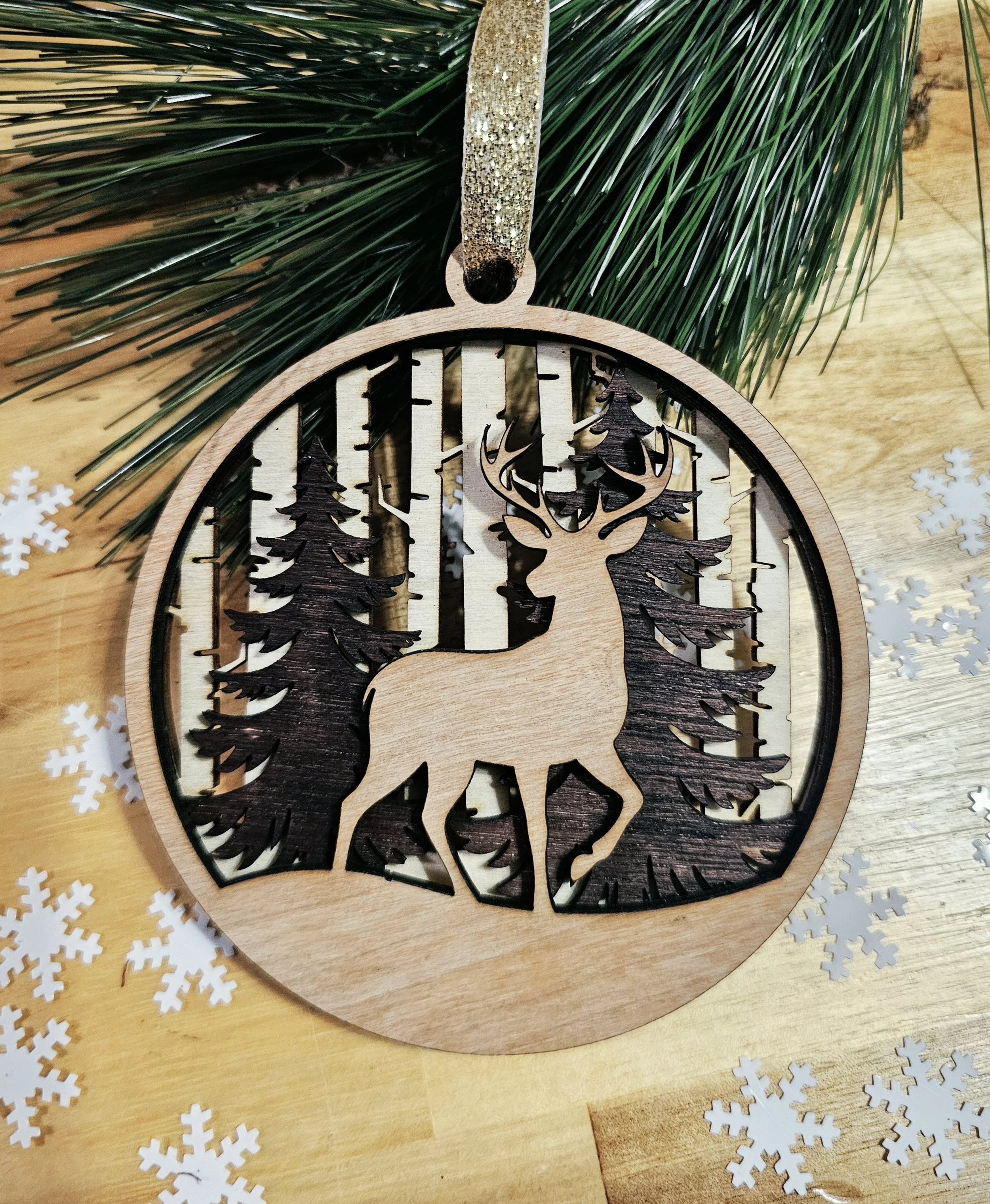 Alder Wood Deer Ornament