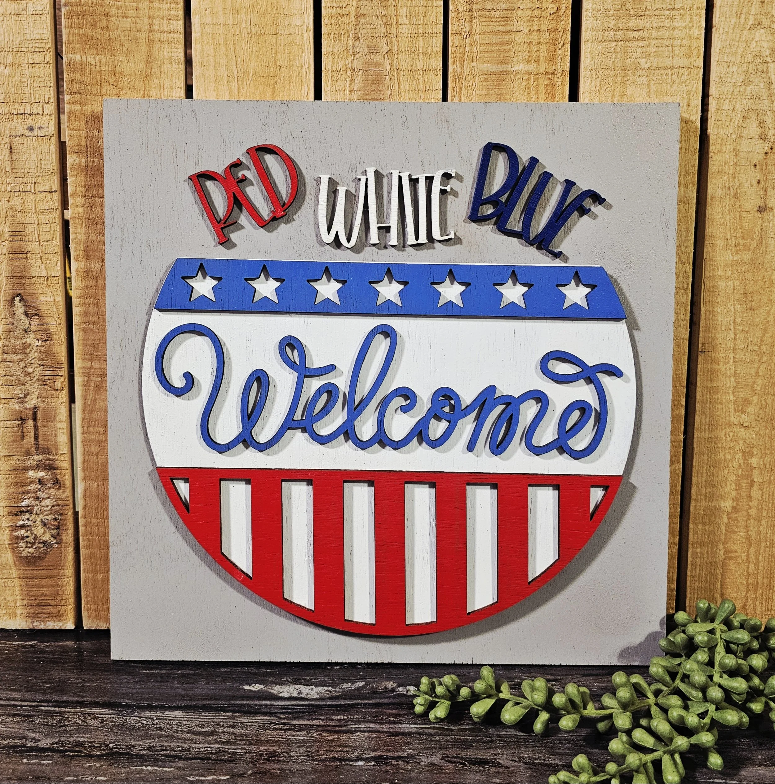 Red White Blue Ladder Tile