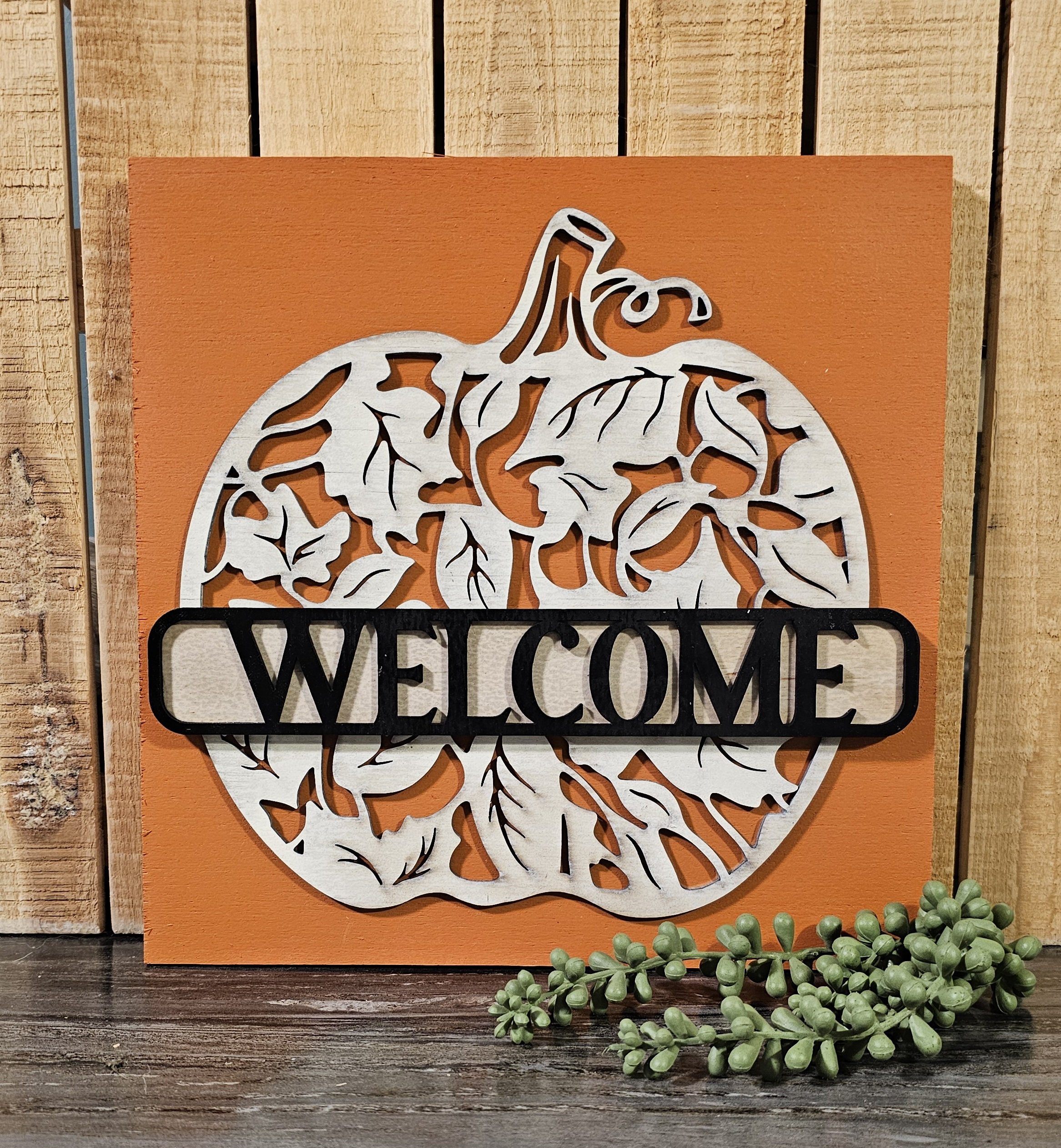 Welcome Pumpkin Ladder Tile