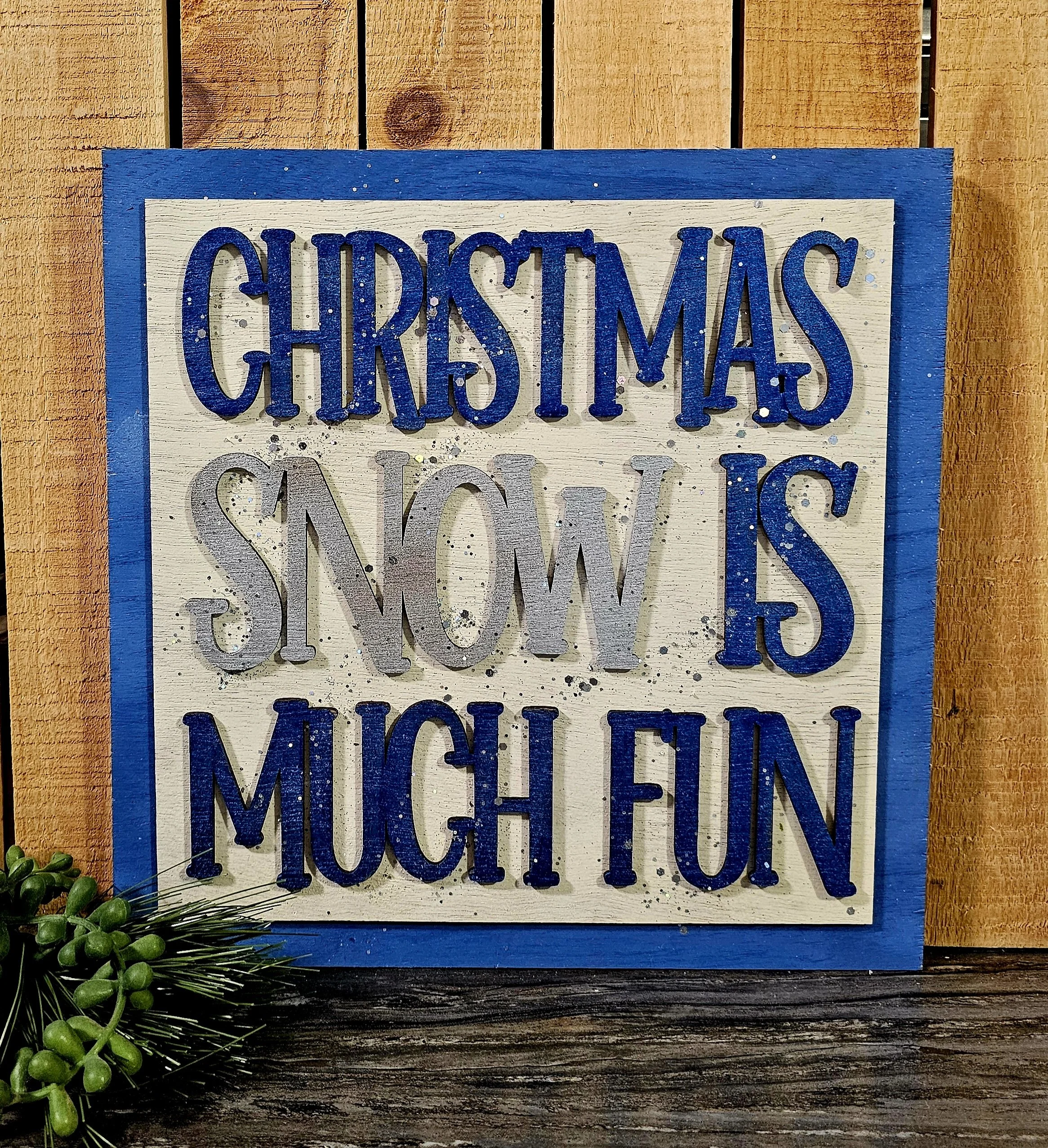 Christmas Snow Ladder Tile