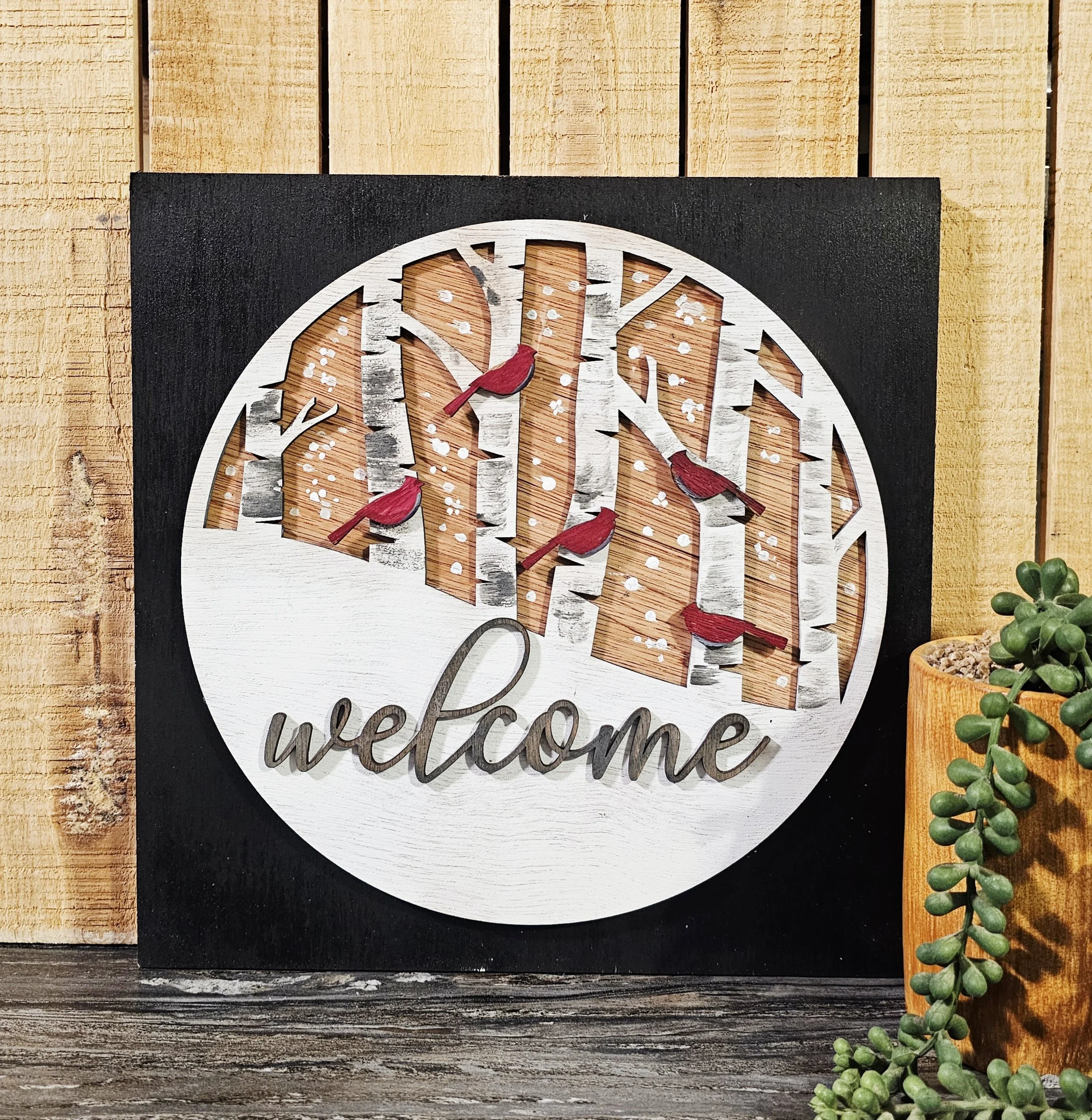 Welcome Cardinals Ladder Tile