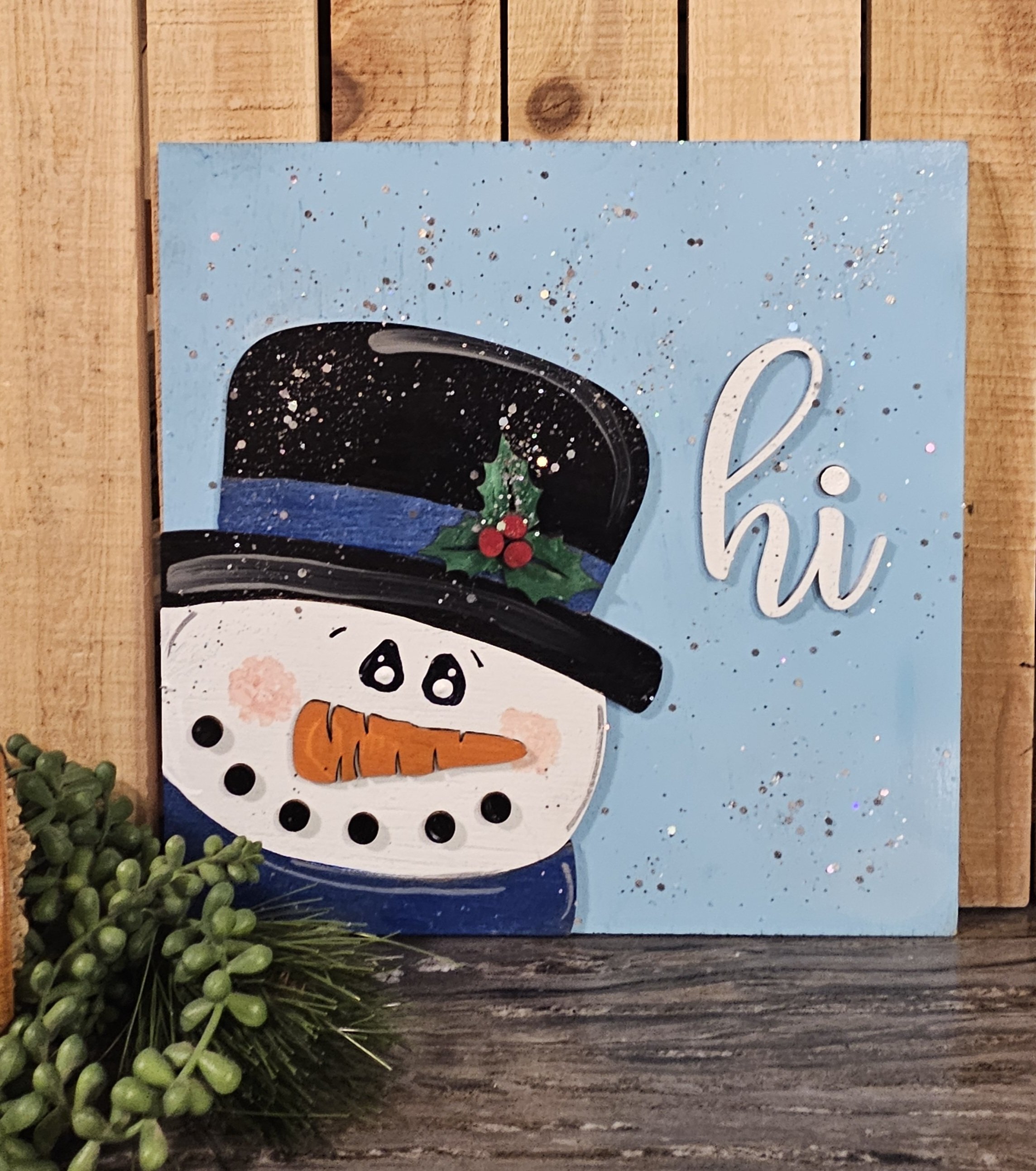 Hi Snowman Ladder Tile