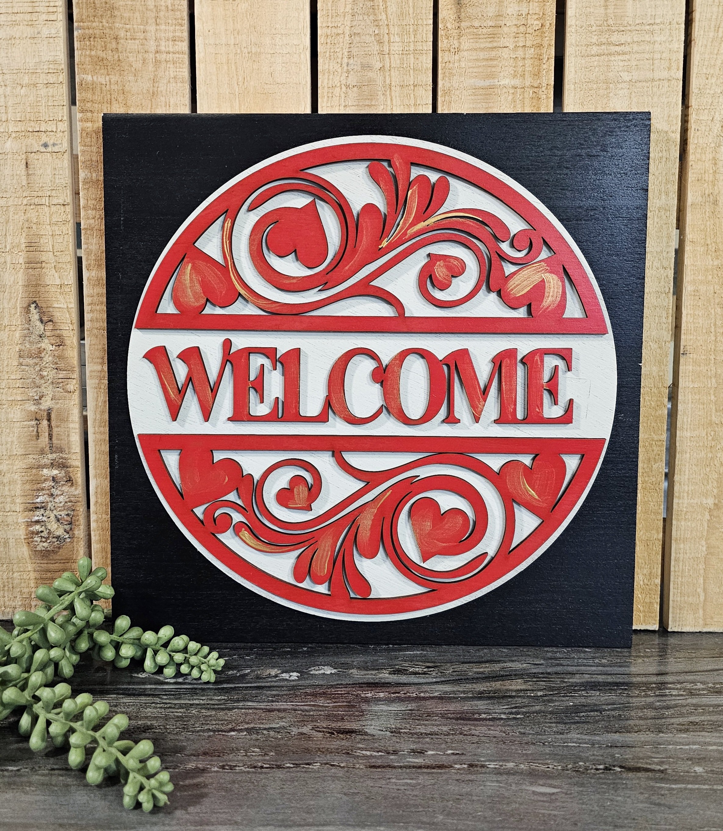 Welcome Valentine's Ladder Tile