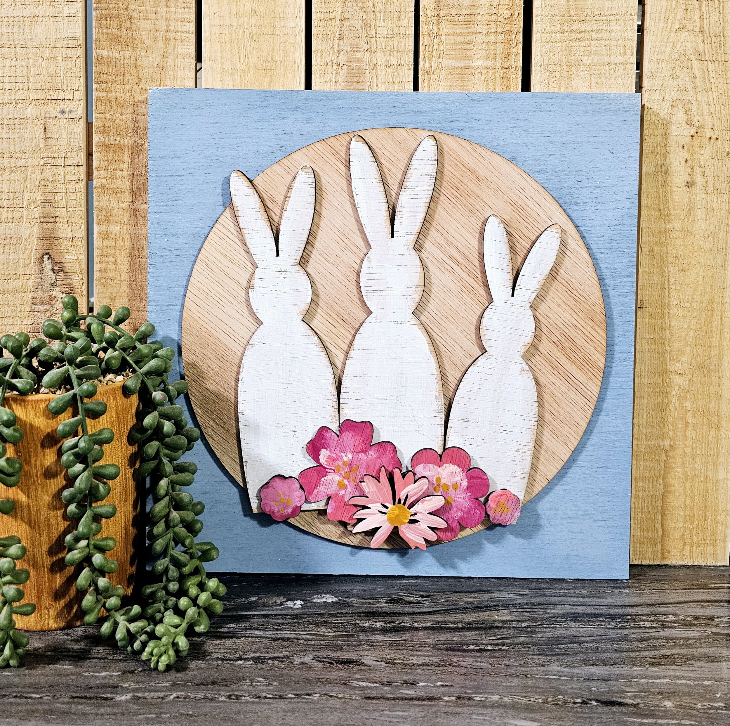 Triple Bunny Cuteness Ladder Tile