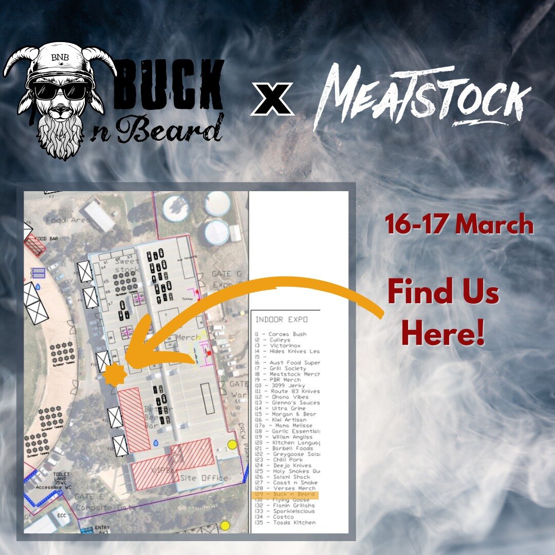 We can't wait to be at @meatstock Bendigo this weekend with all of your favourite 
Buck n Beard products! The challenge will be keeping Shayne behind the stall &amp; not at the BBQ's &amp; Bars! You can find us at site I29 in the Indoor Expo.

#beard