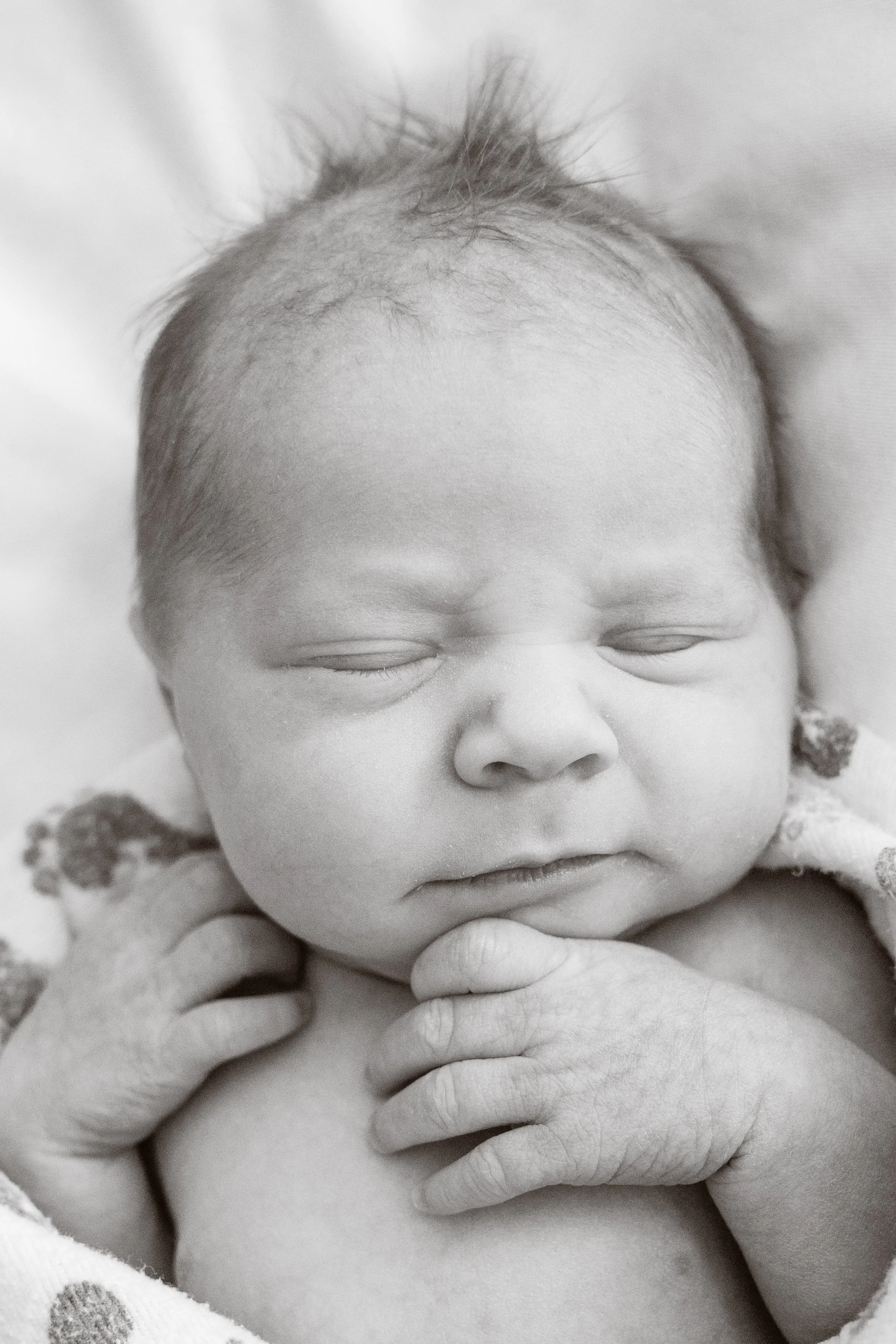 newborn photos fresh 48 photographer in hospital in home details black and white