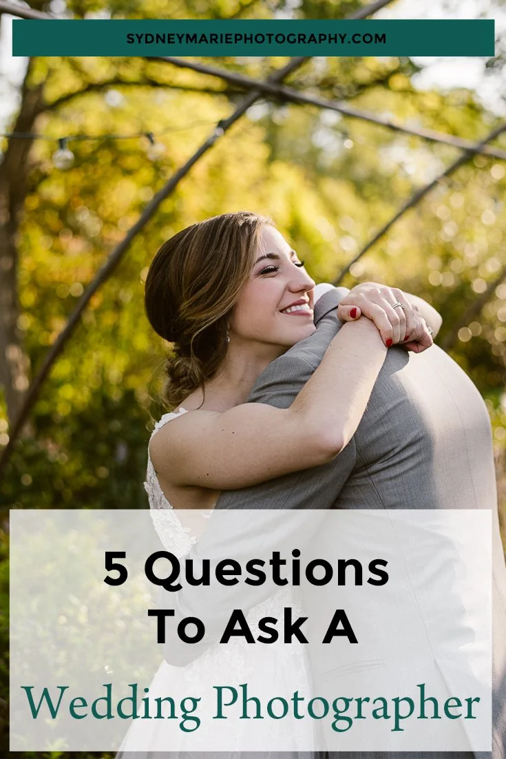 5 Questions to Ask A Wedding Photographer