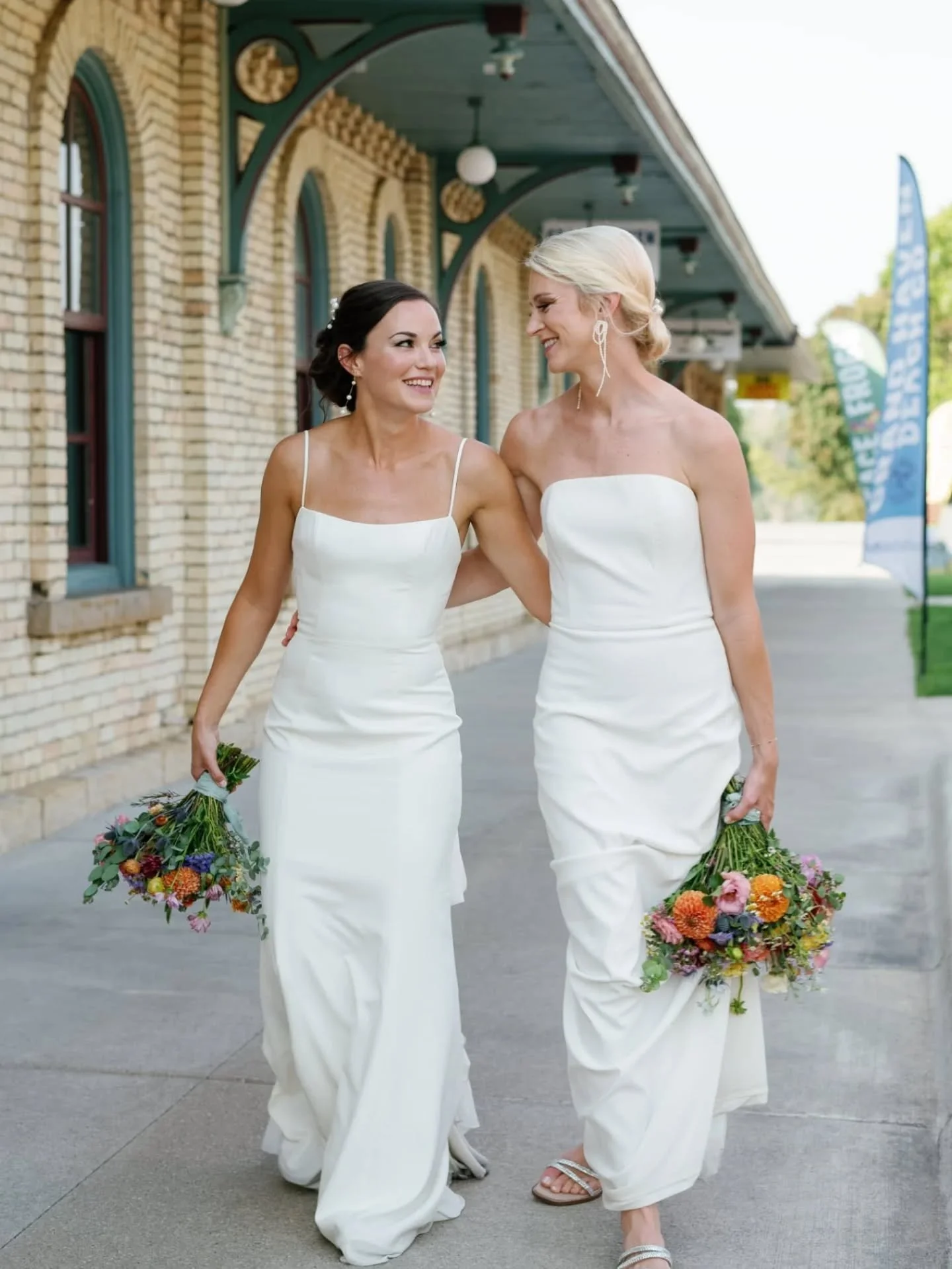 Caroline + Hayley exploring downtown Grand Haven after their elopement on the shores of Lake Michigan.

I think it&rsquo;s so special that they decided to take their closest people to a beach town in a new state to celebrate their love.

#michiganelo