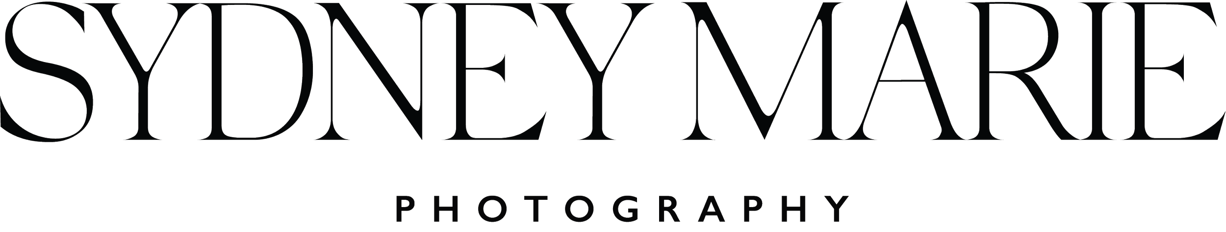 Logo of "Sydney Marie Photography" in elegant serif font.