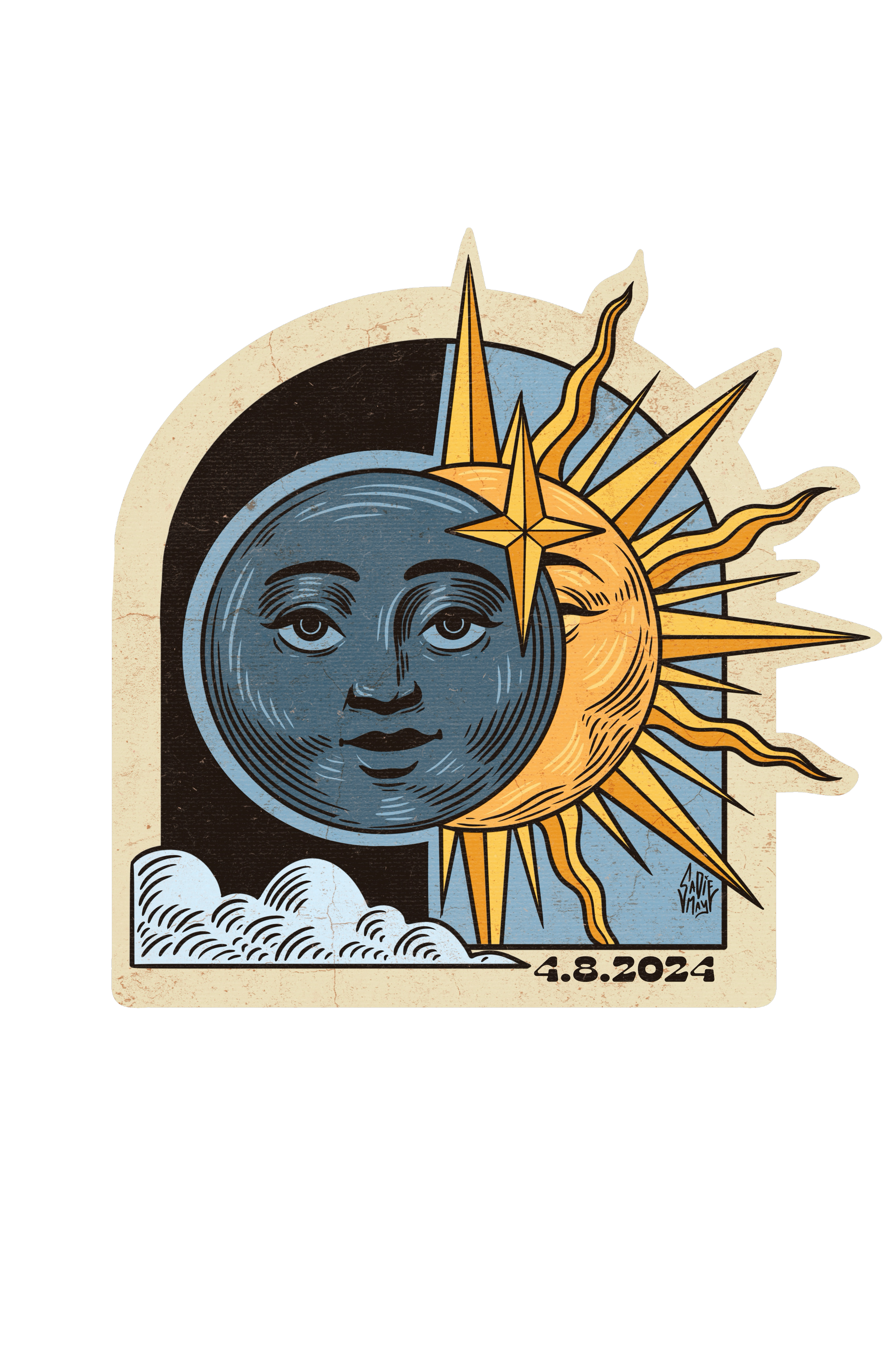 Sun &amp; moon sticker $2.50 or 5 for $10