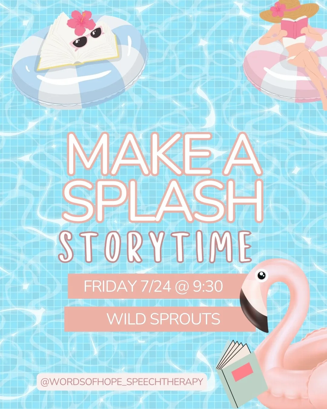 Ready to make a splash? 💦 

Wanna beat the heat? 🥵

Looking for something INDOORS to enjoy with your kids? 🙌

Come to storytime this Friday!!

🌊 Make A Splash Storytime with the SLP
🗓️ Friday 7/24 at 9:30 AM
📍 @wildsproutsplayplace 
🔗 sign up 