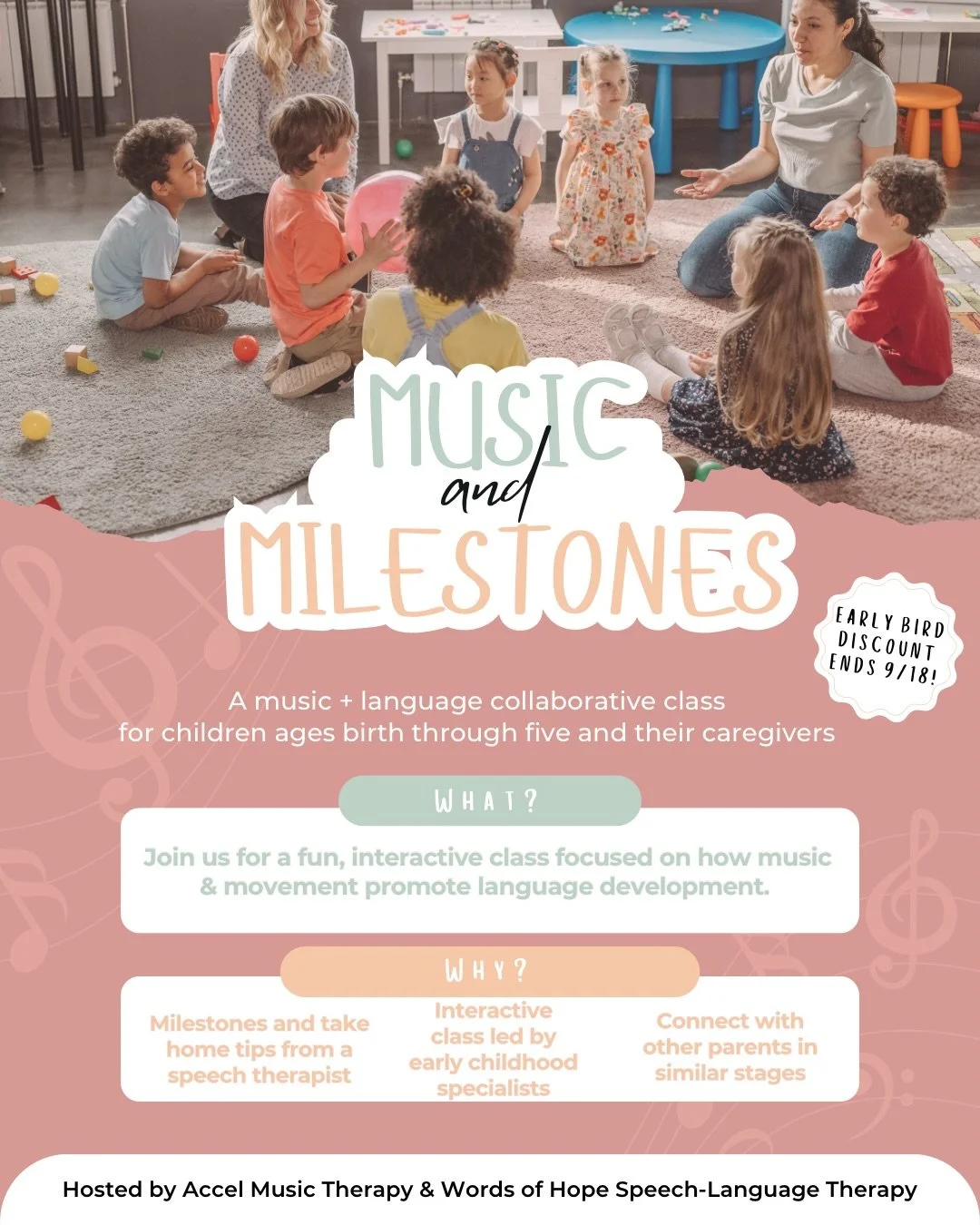 🎶 MUSIC &amp; MILESTONES 🎶

Get ready to sing, move, play, and learn! 💃🎵

Join us on September 25th at 10:30 AM for an interactive music and movement class designed for children under 5 and their caregivers!

And if you&rsquo;ve ever thought, &ld