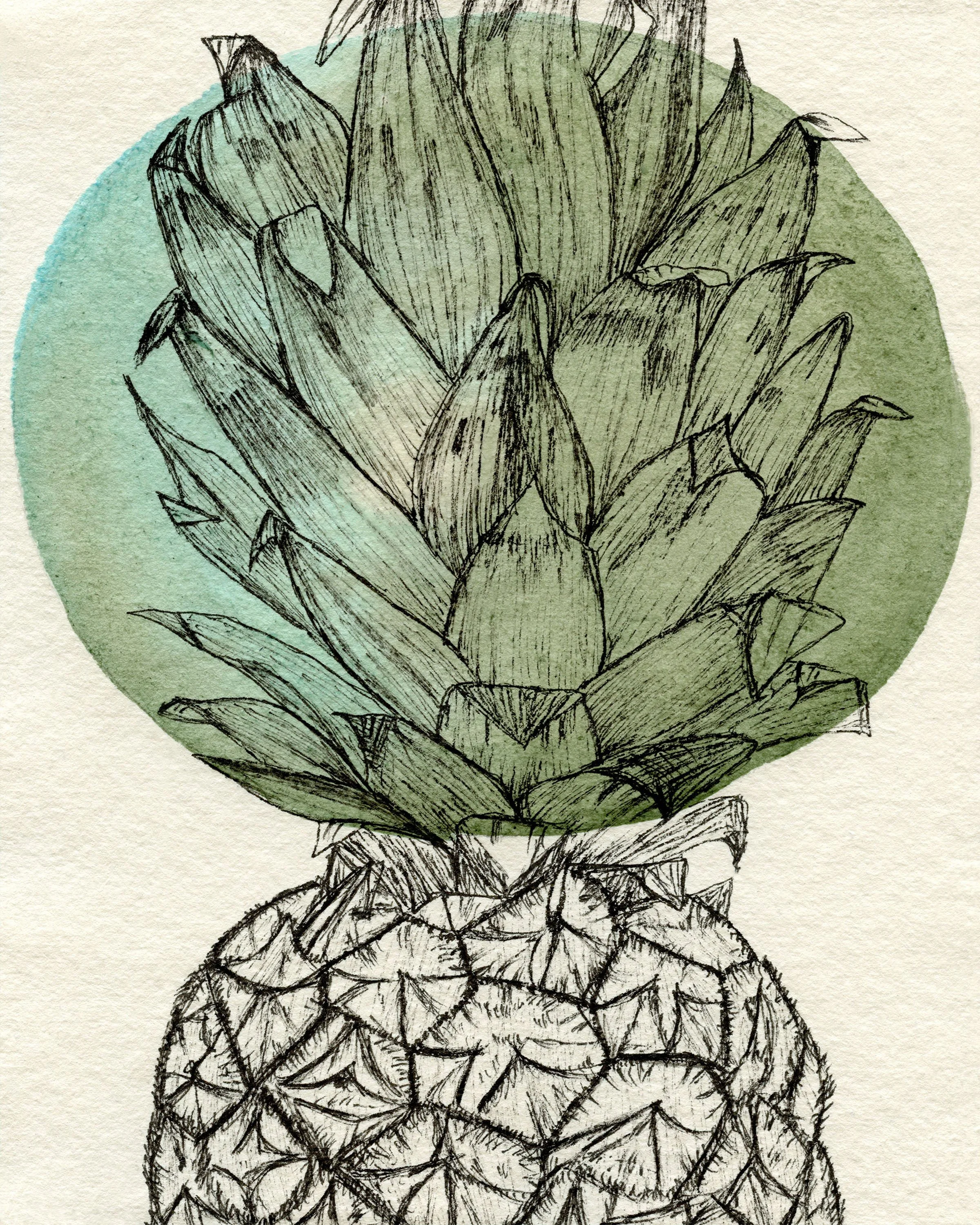 Spiky Tropical 8x10 Framed Painting