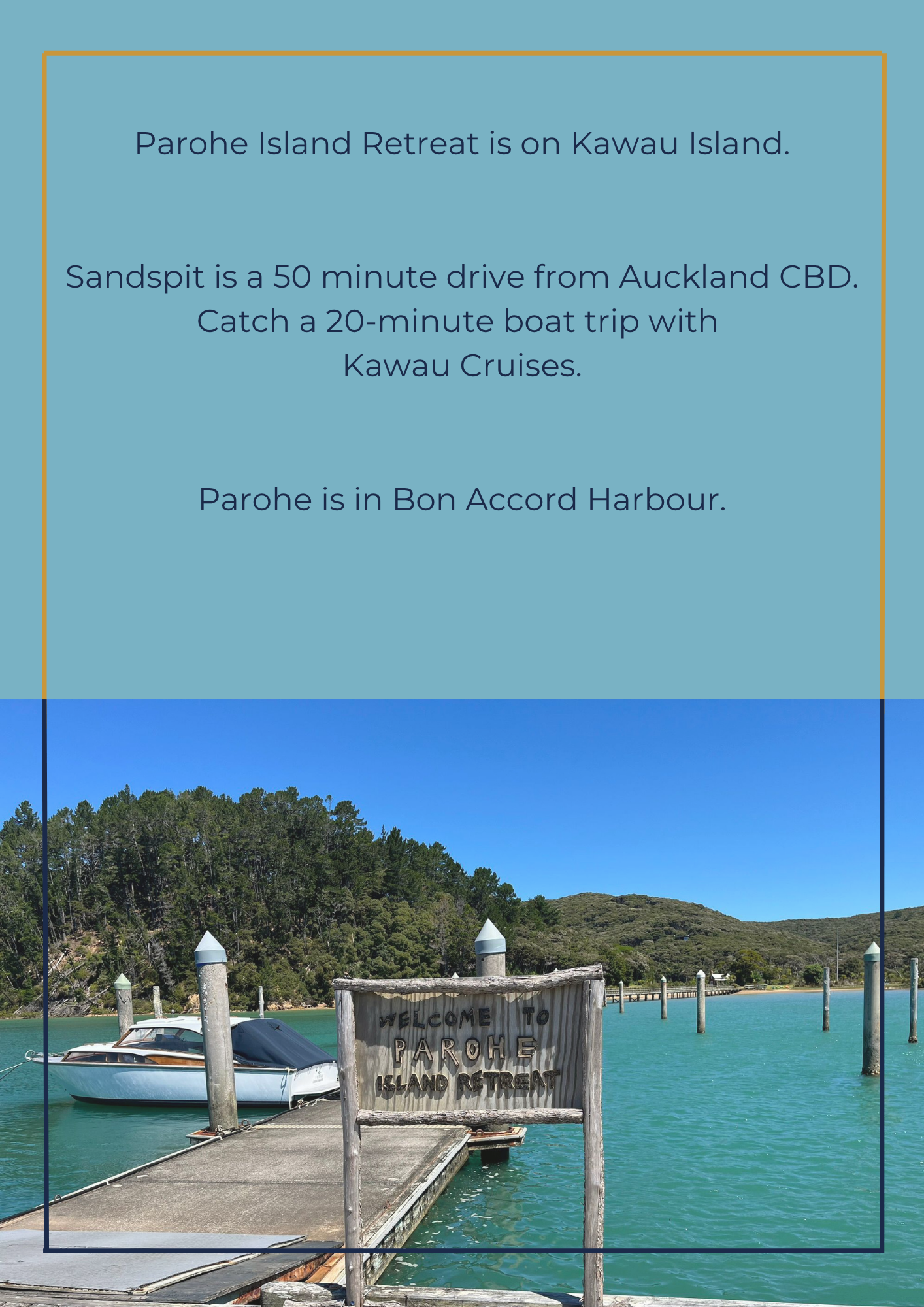 Getting to Parohe on Kawau Island